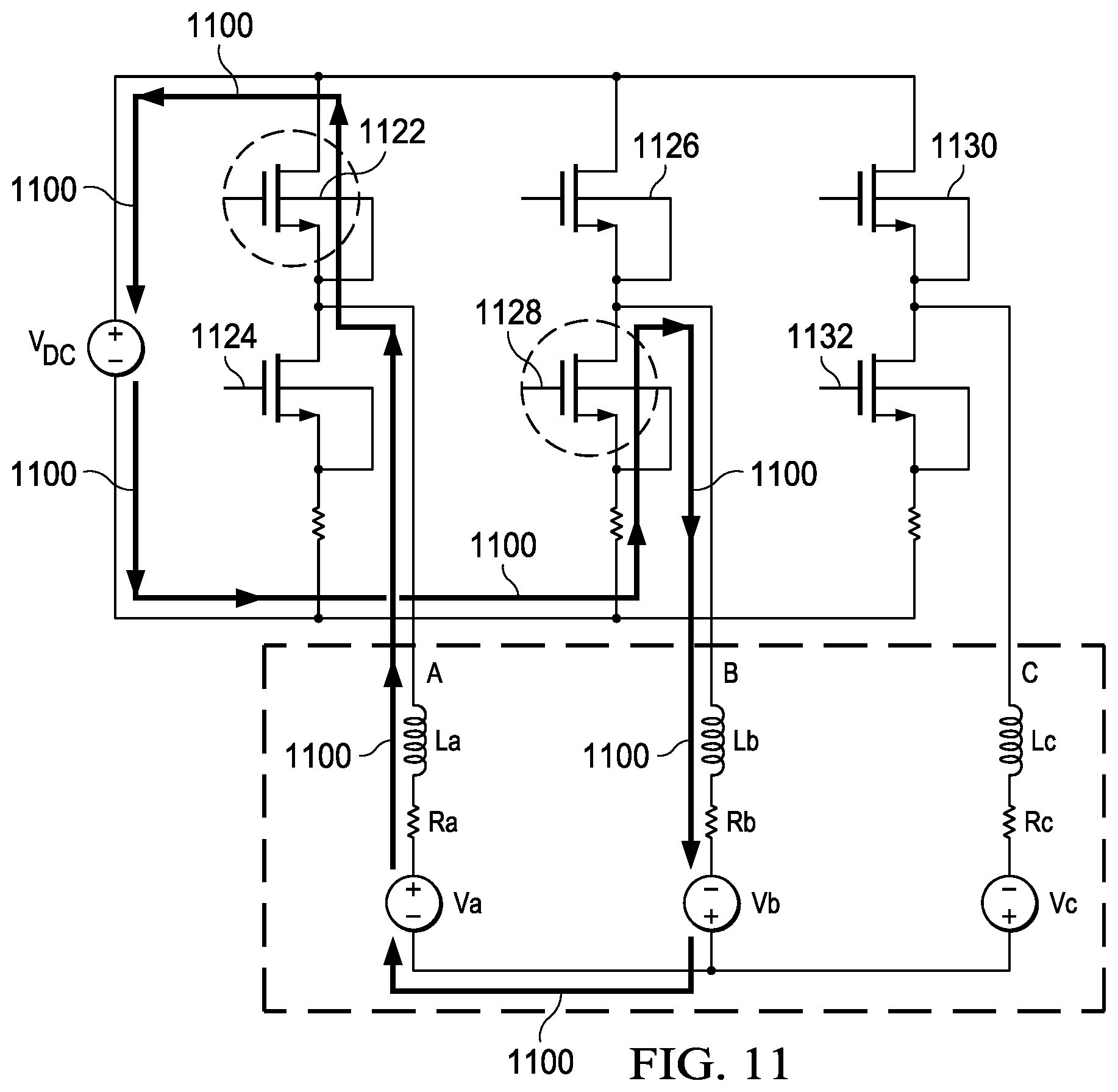 Patent US12316259 Figure 11 – Fast deceleration of PMSM and BLDC motors using recirculation braking