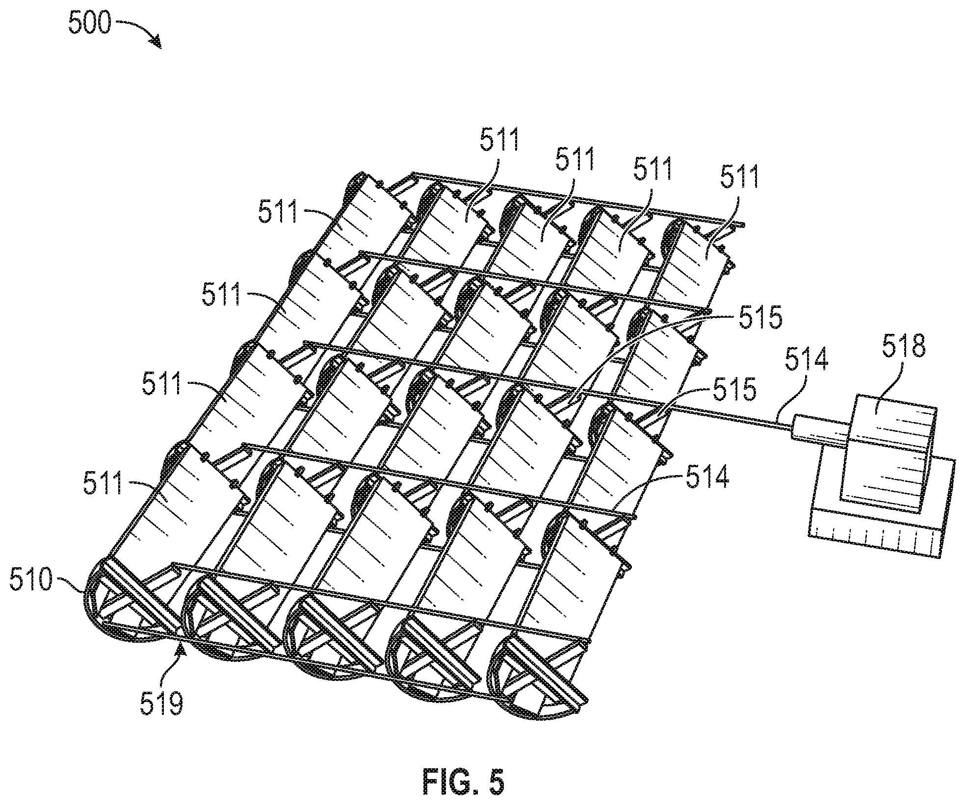Patent US12316269 Figure 5 – Rocking solar panel sun tracking mounting system