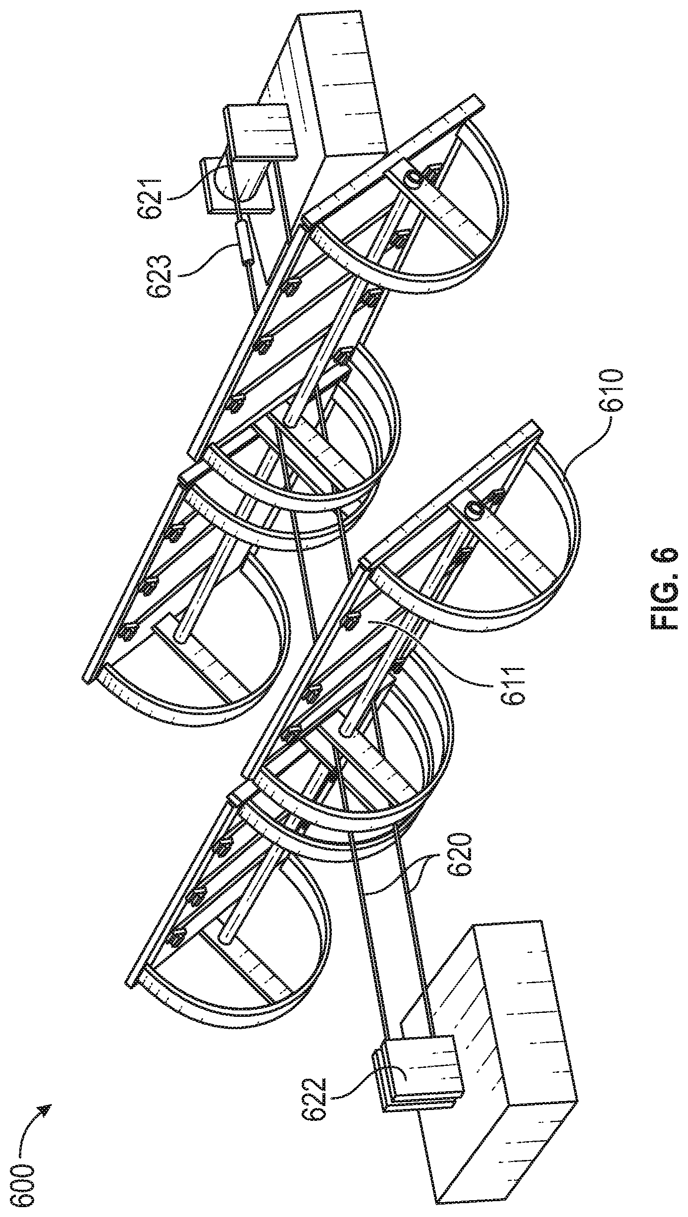 Patent US12316269 Figure 6 – Rocking solar panel sun tracking mounting system