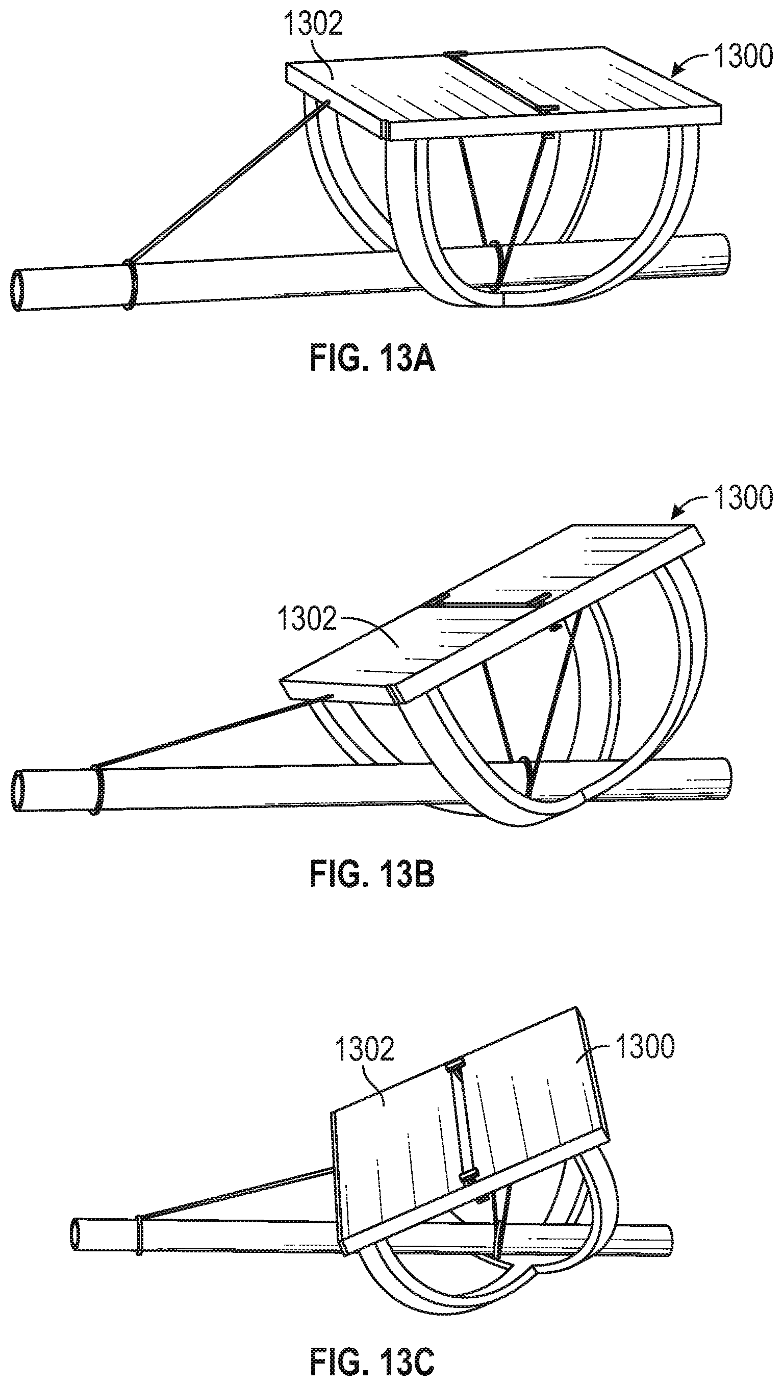 Patent US12316269 Figure 13 – Rocking solar panel sun tracking mounting system