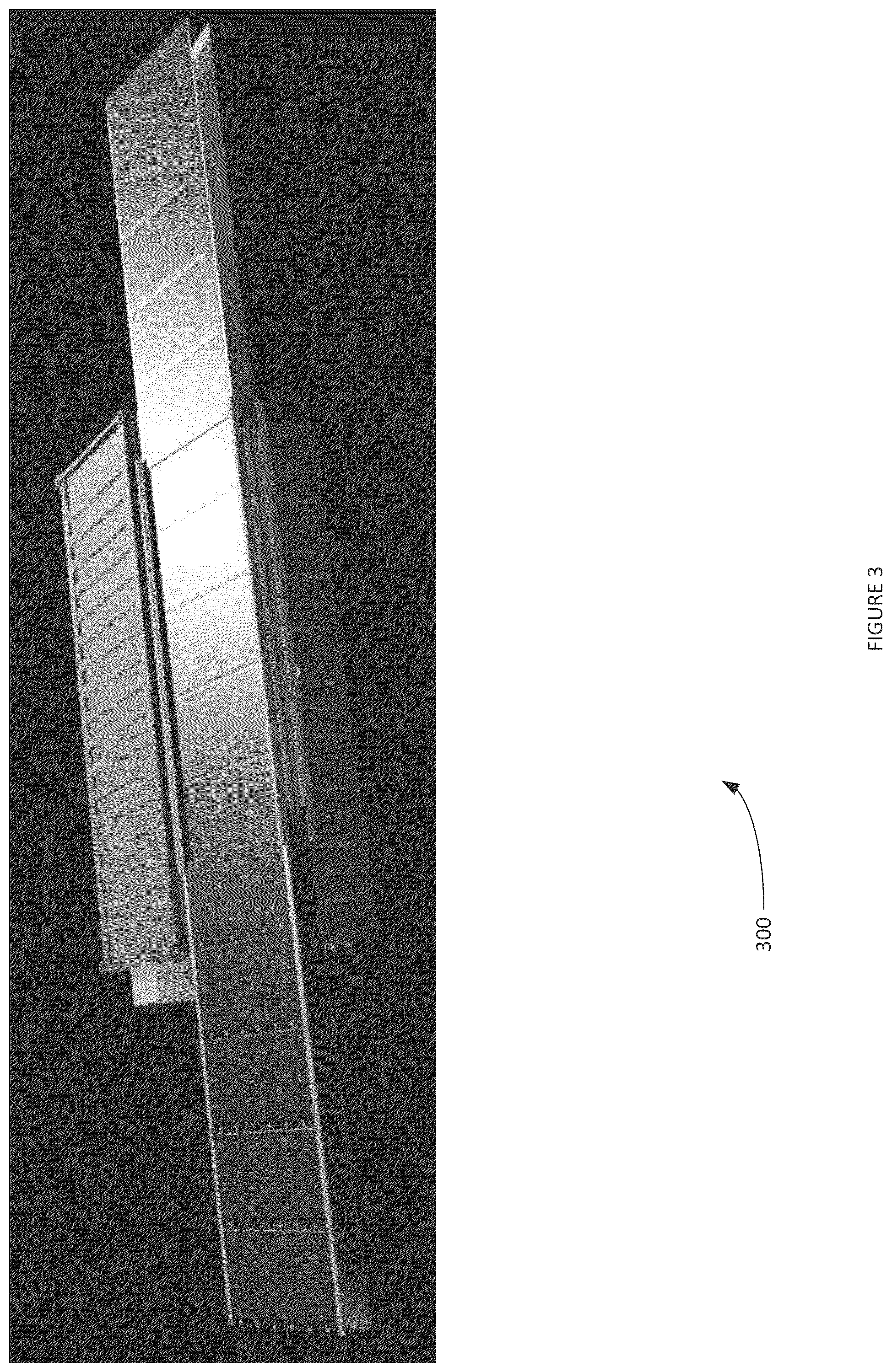 Patent US12316270 Figure 3 – Solar axis tracking system for portable container unit with retractable photovoltaic solar panels