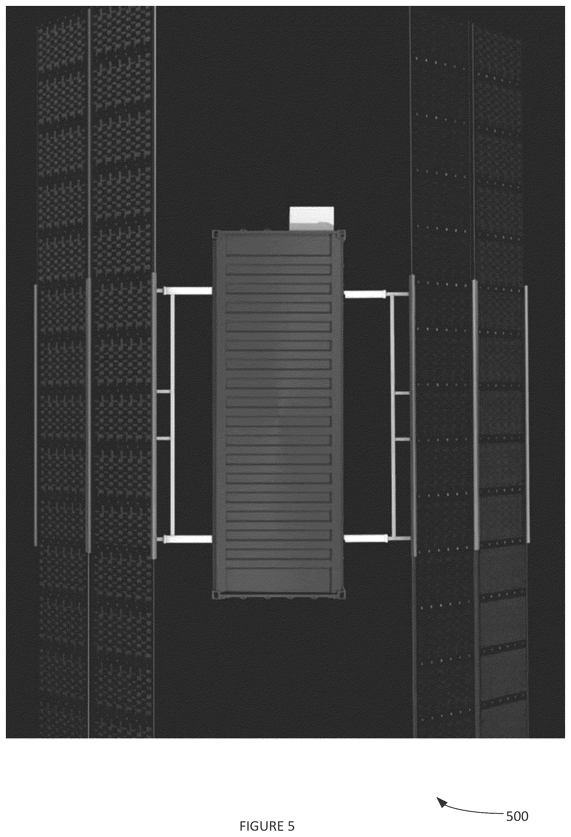 Patent US12316270 Figure 5 – Solar axis tracking system for portable container unit with retractable photovoltaic solar panels