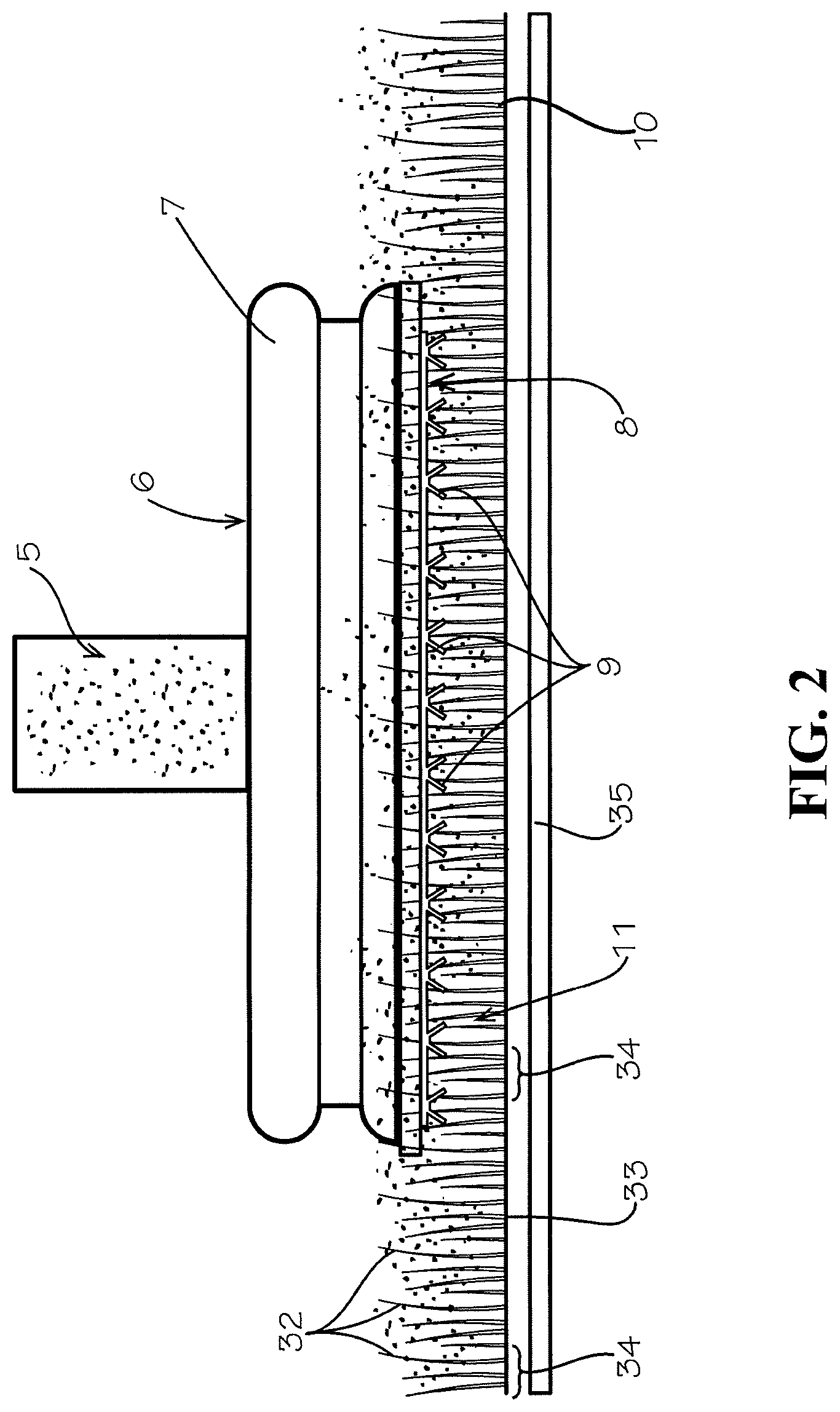 Patent US12316273 Figure 2 – Solar energy system for use with tufted geosynthetics
