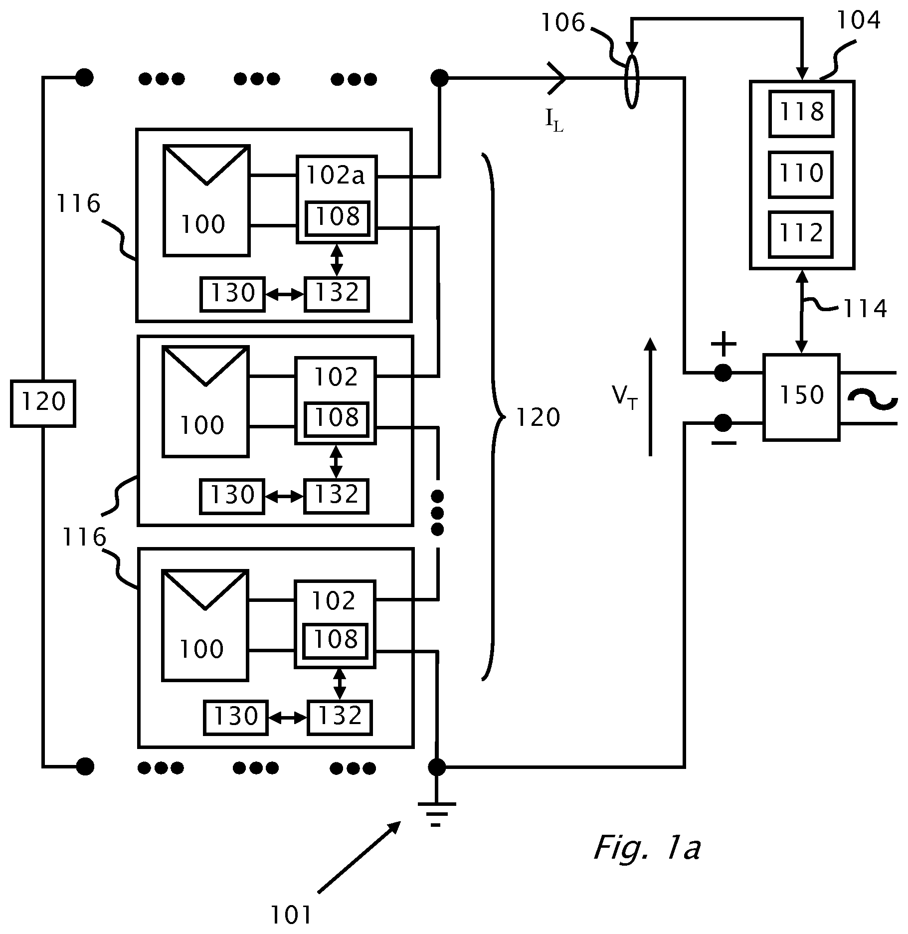 Patent US12316274 Figure 1 – Pairing of components in a direct current distributed power generation system