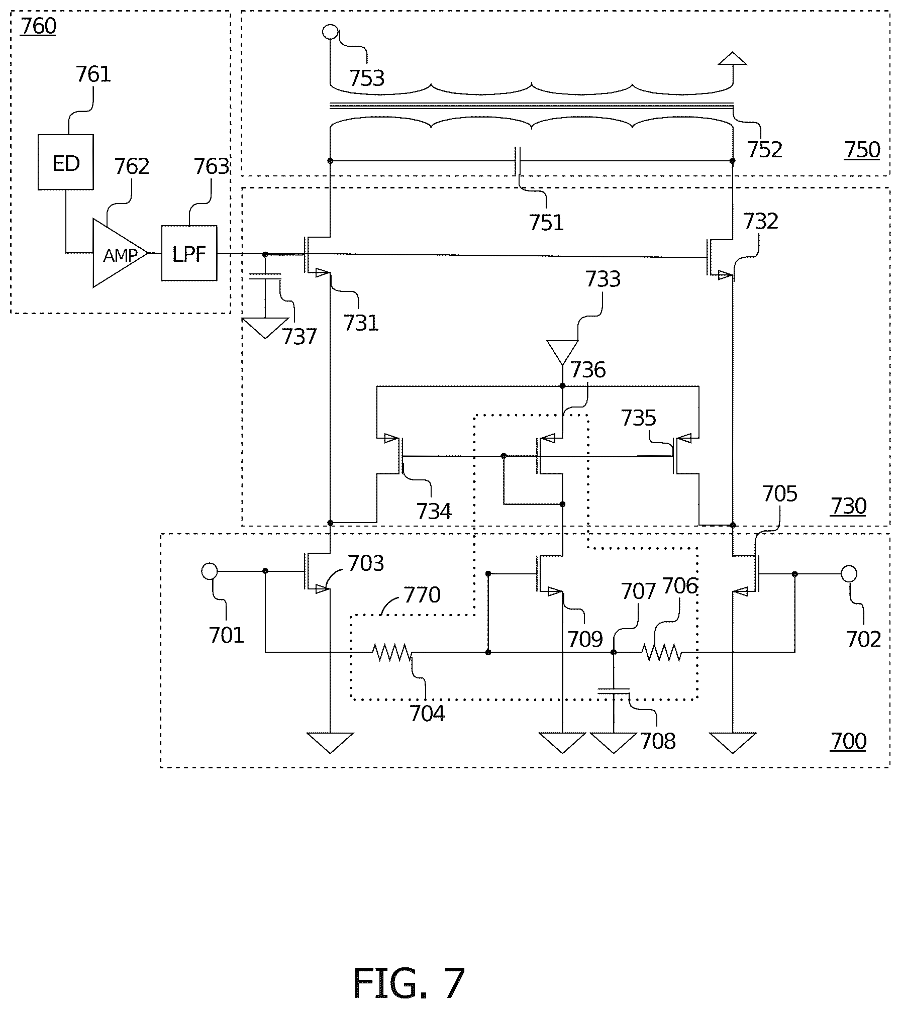 Patent US12316279 Figure 5 – Amplifier circuit with an envelope enhancement