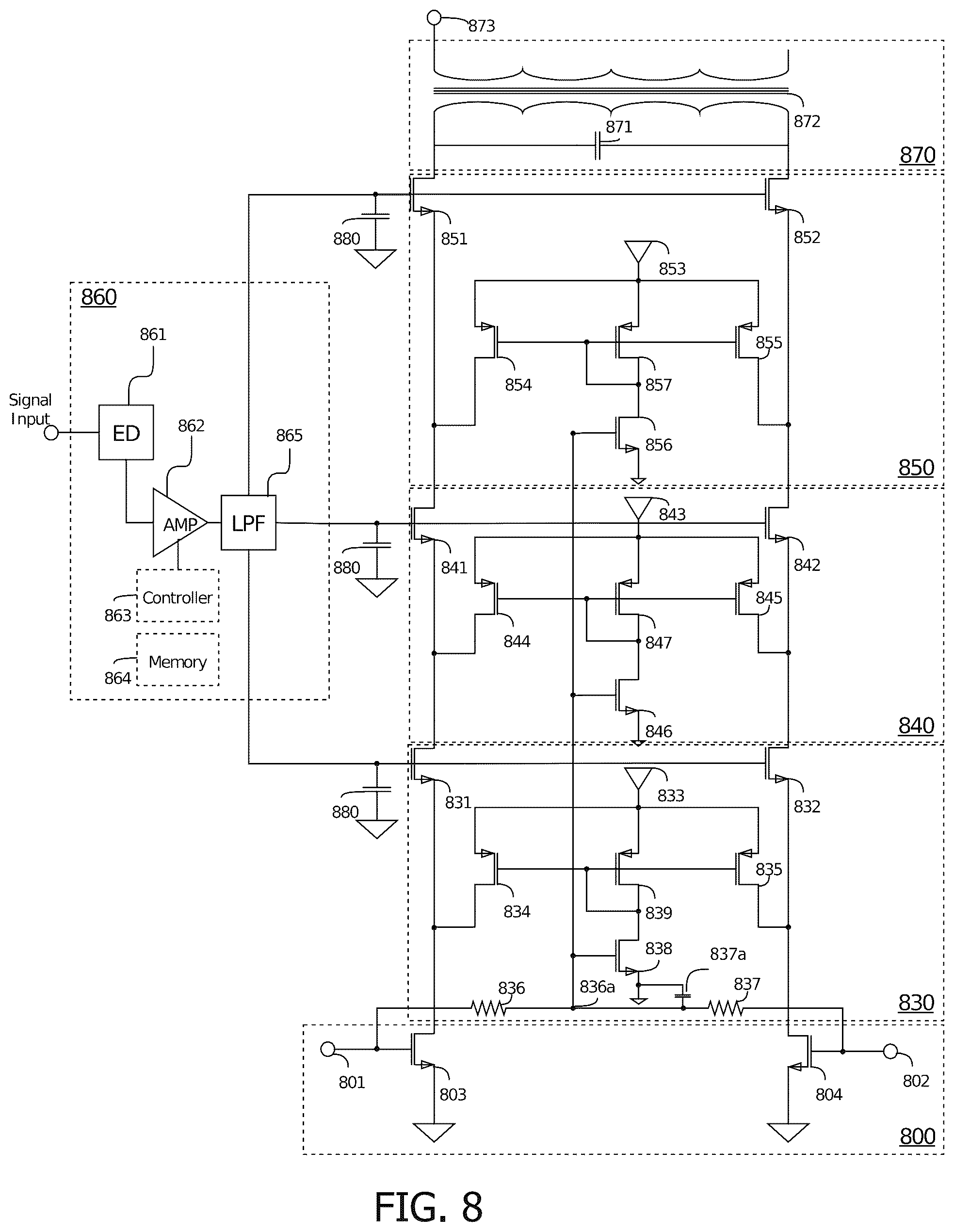 Patent US12316279 Figure 6 – Amplifier circuit with an envelope enhancement