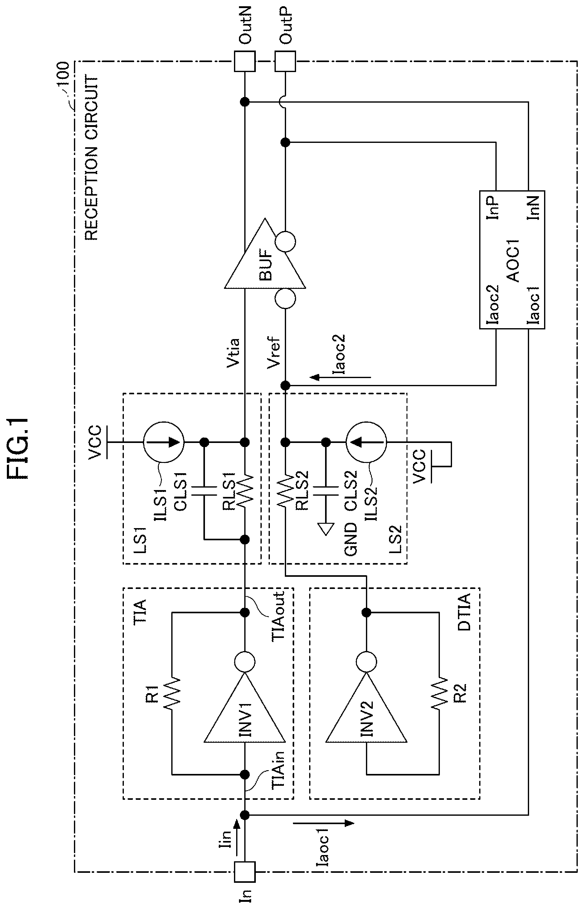 Patent US12316281 Figure 1 – Reception circuit for optical communication