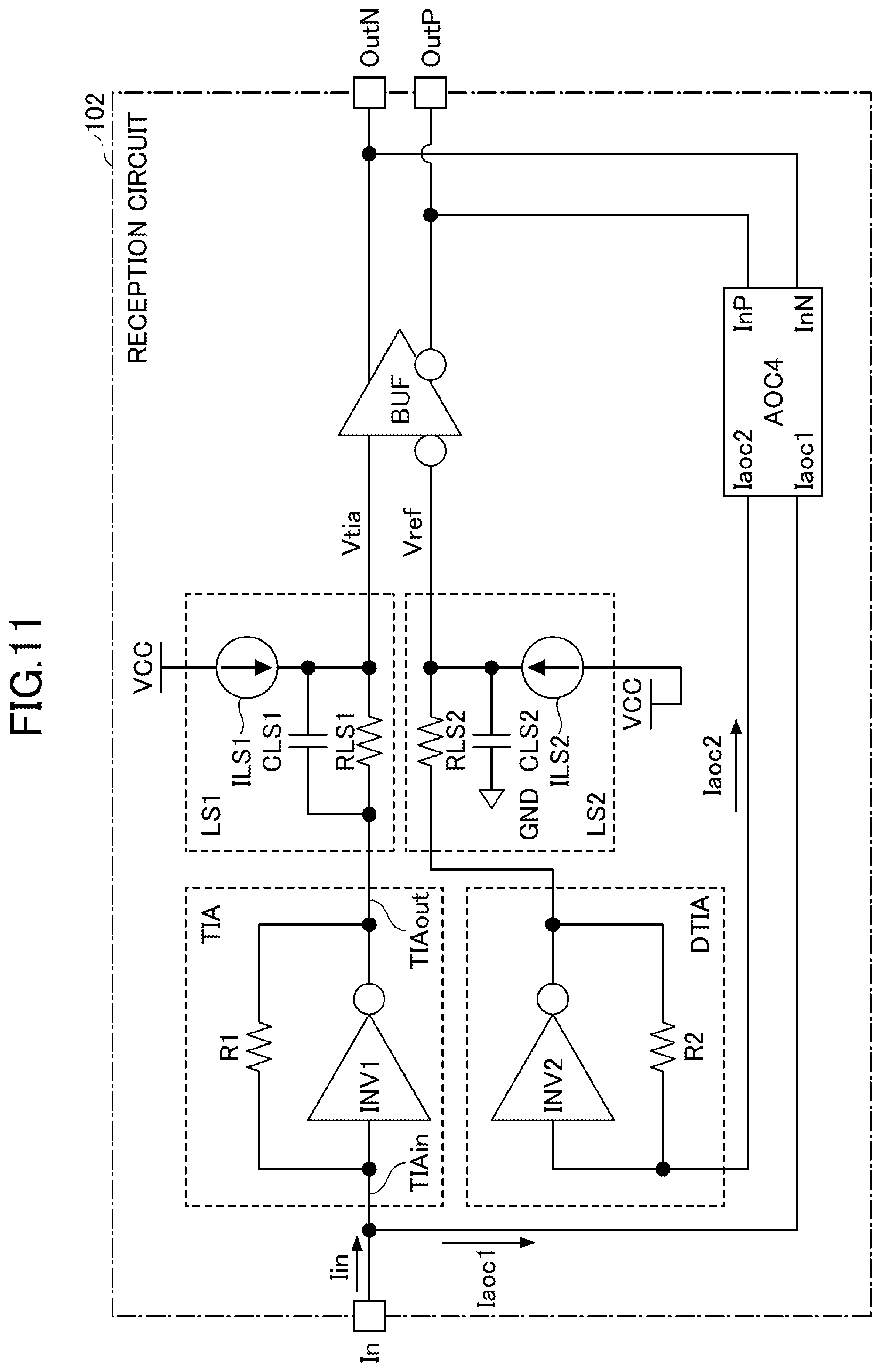 Patent US12316281 Figure 11 – Reception circuit for optical communication