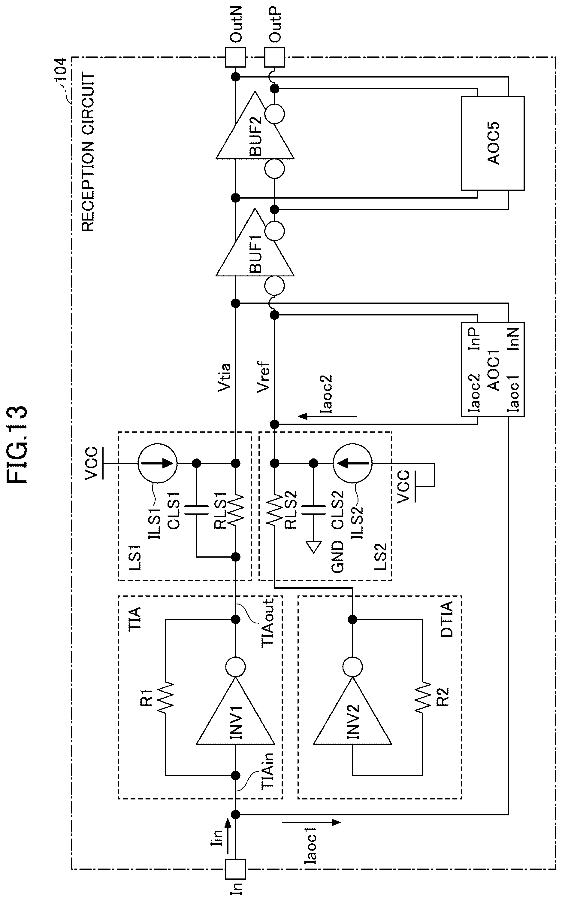 Patent US12316281 Figure 13 – Reception circuit for optical communication