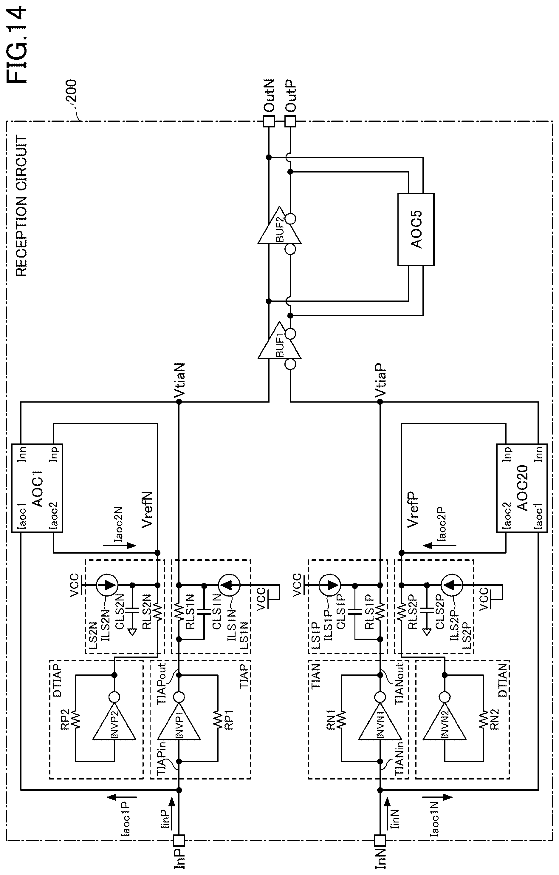 Patent US12316281 Figure 14 – Reception circuit for optical communication