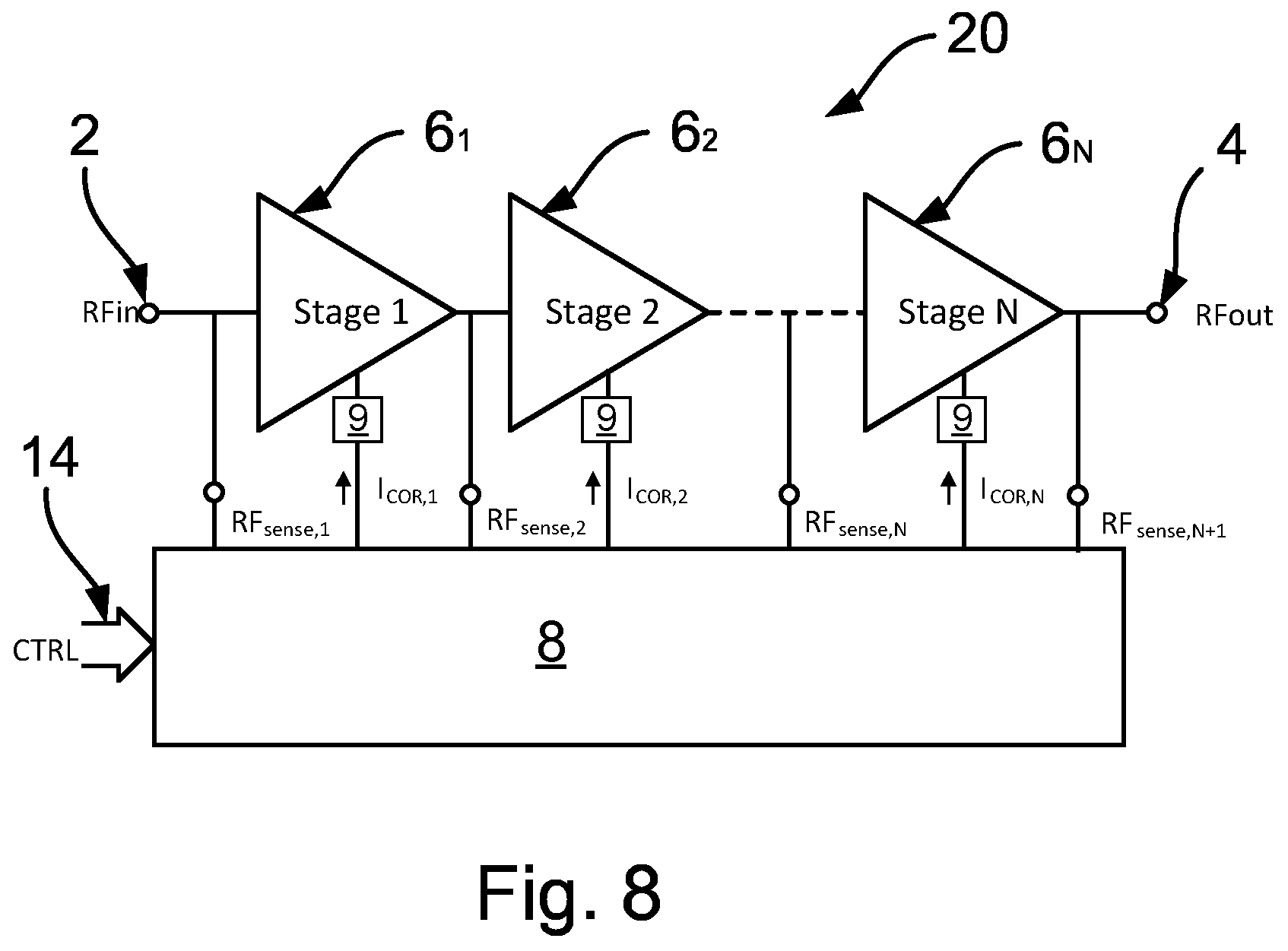 Patent US12316283 Figure 7 – Analog amplitude pre-distortion circuit and method