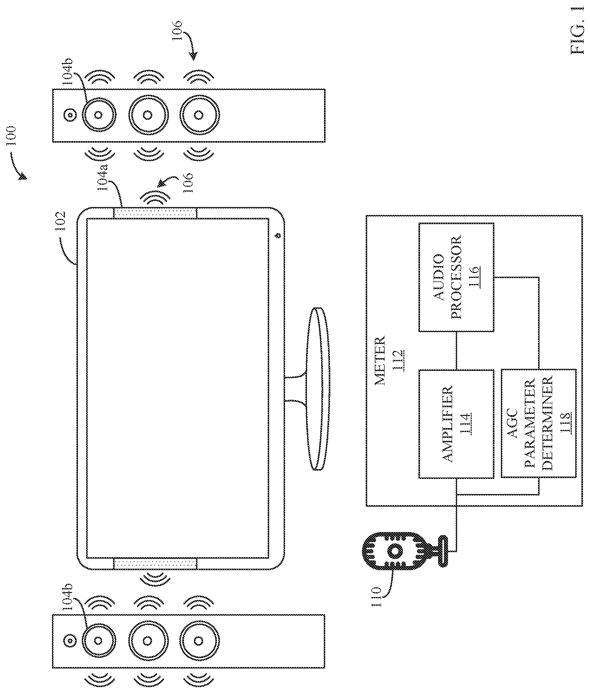 Patent US12316288 Figure 1 – Methods and apparatus to determine automated gain control parameters for an automated gain control protocol