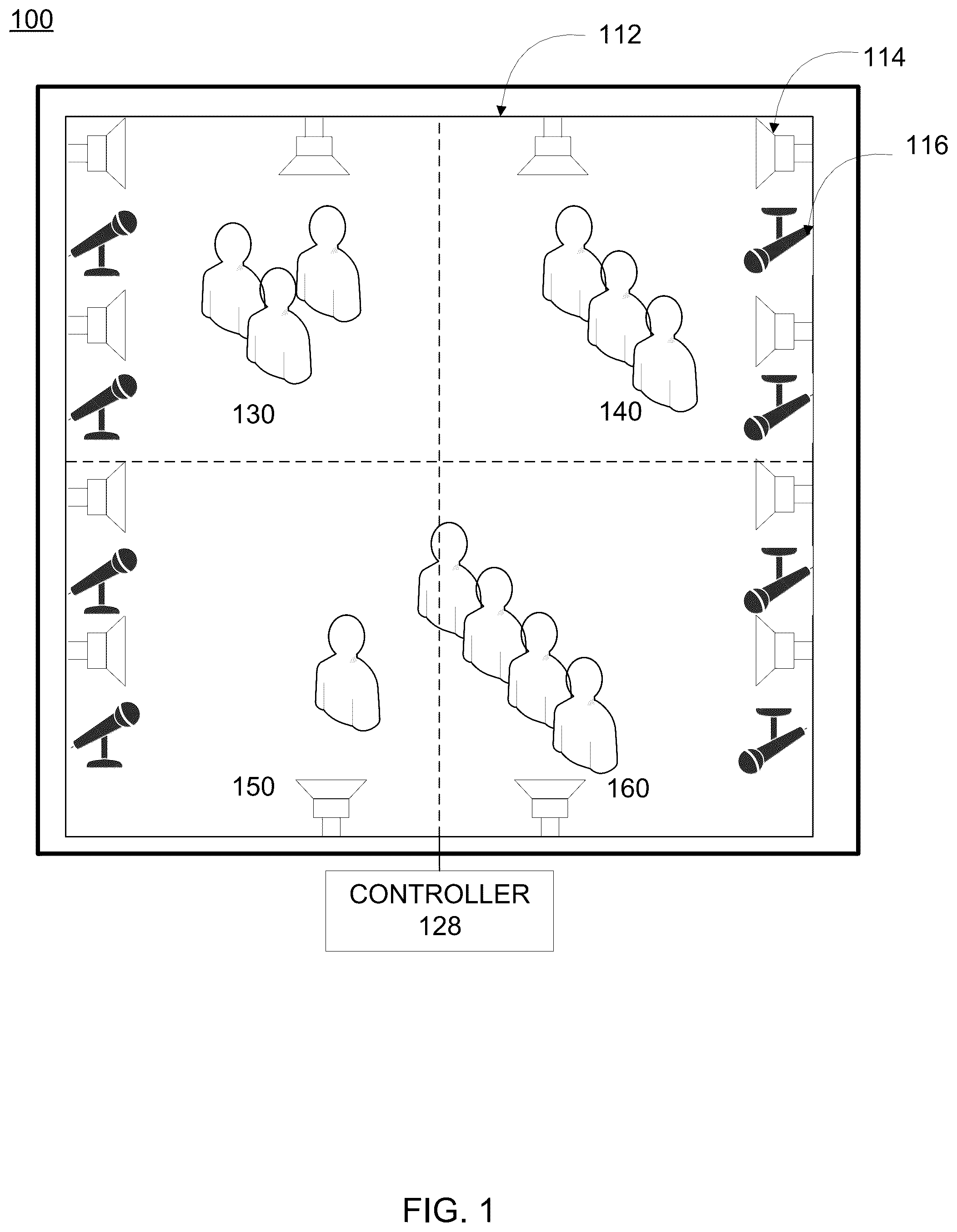 Patent US12316293 Figure 1 – Measuring speech intelligibility of an audio environment