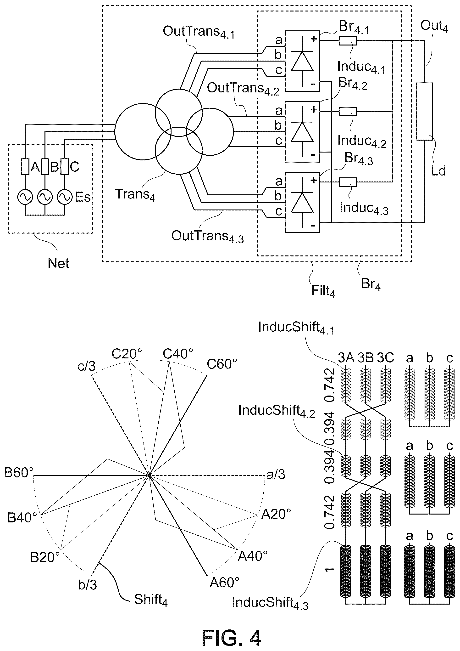 Patent US12316294 Figure 4 – Harmonic filter with multi-frequency filtering capabilities