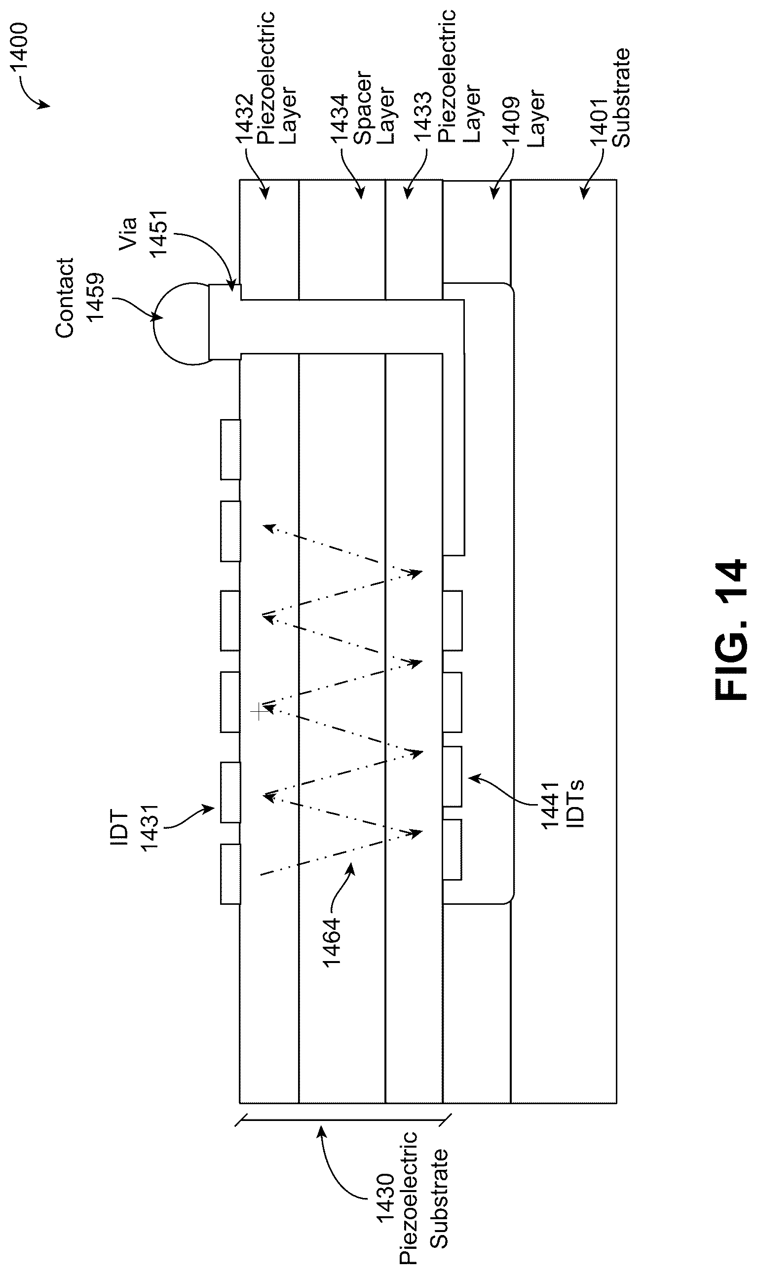 Patent US12316304 Figure 18 – Vertically coupled SAW resonators