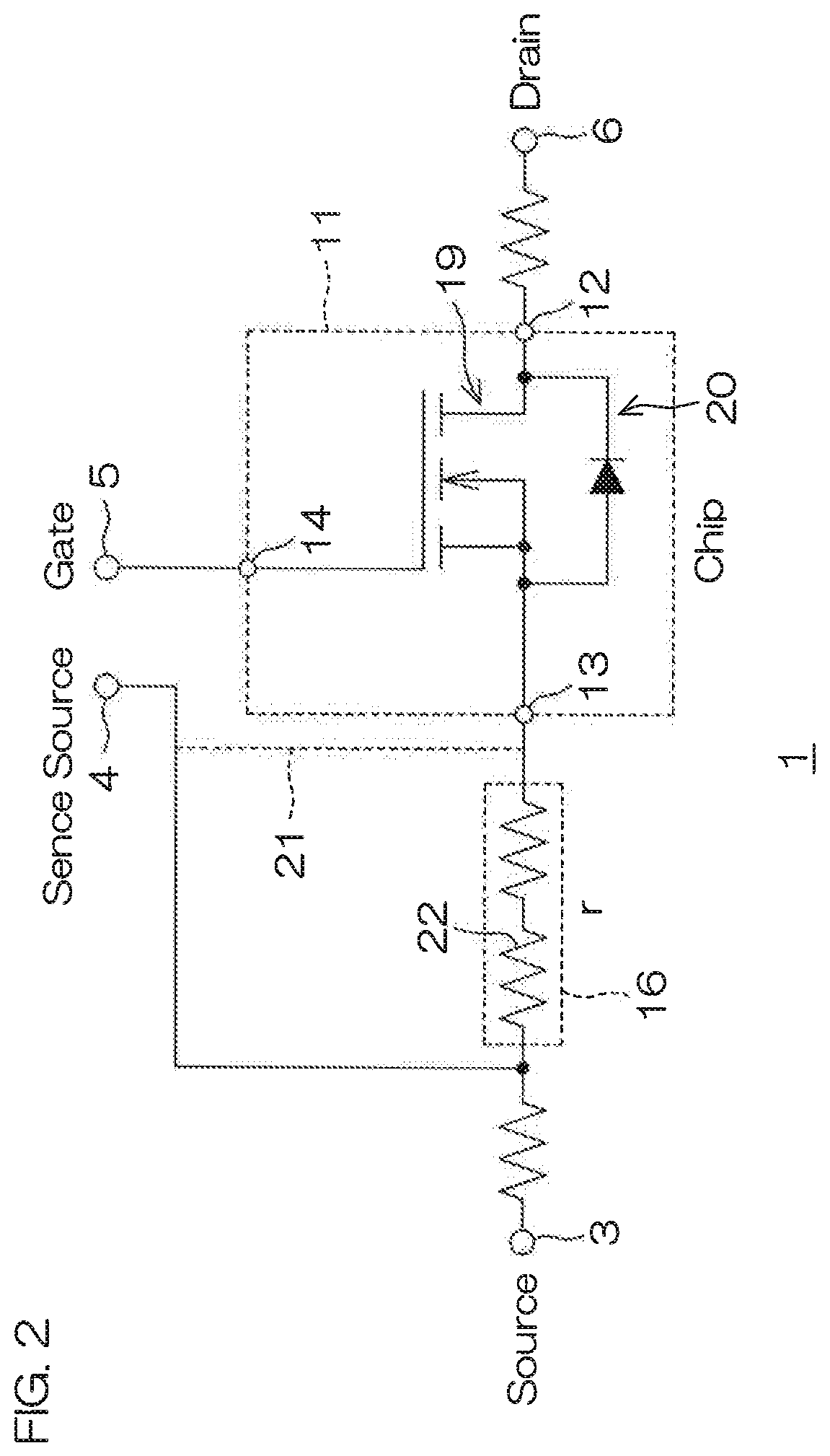 Patent US12316307 Figure 2 – Switching device and electronic circuit