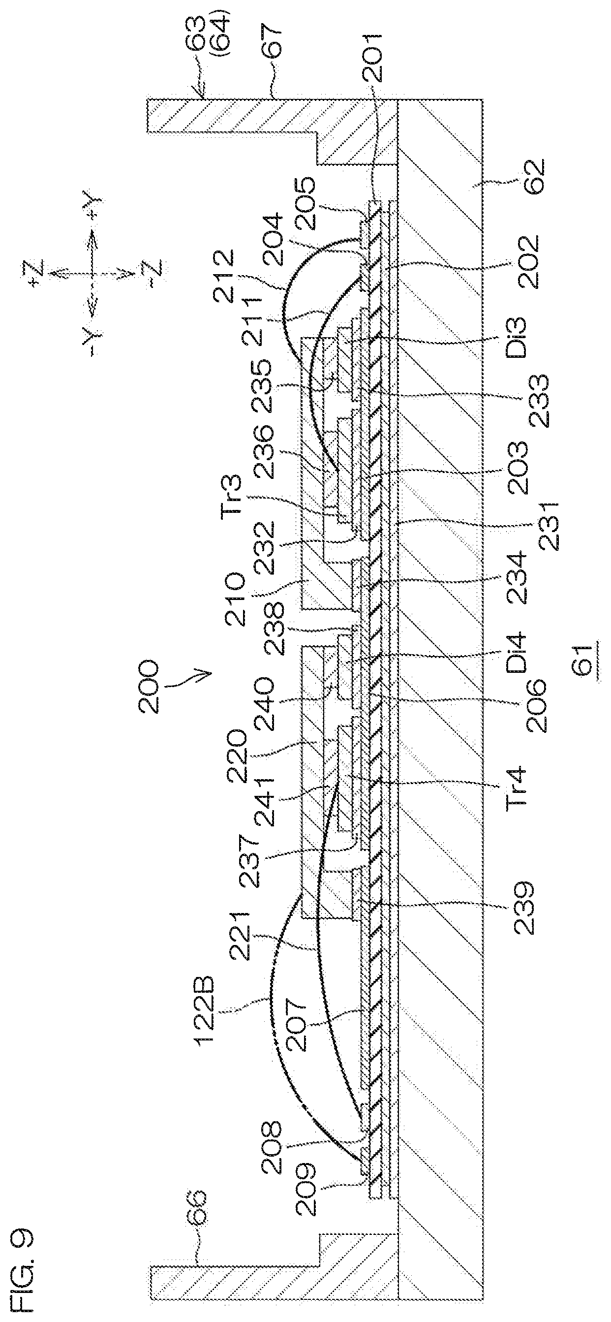 Patent US12316307 Figure 9 – Switching device and electronic circuit
