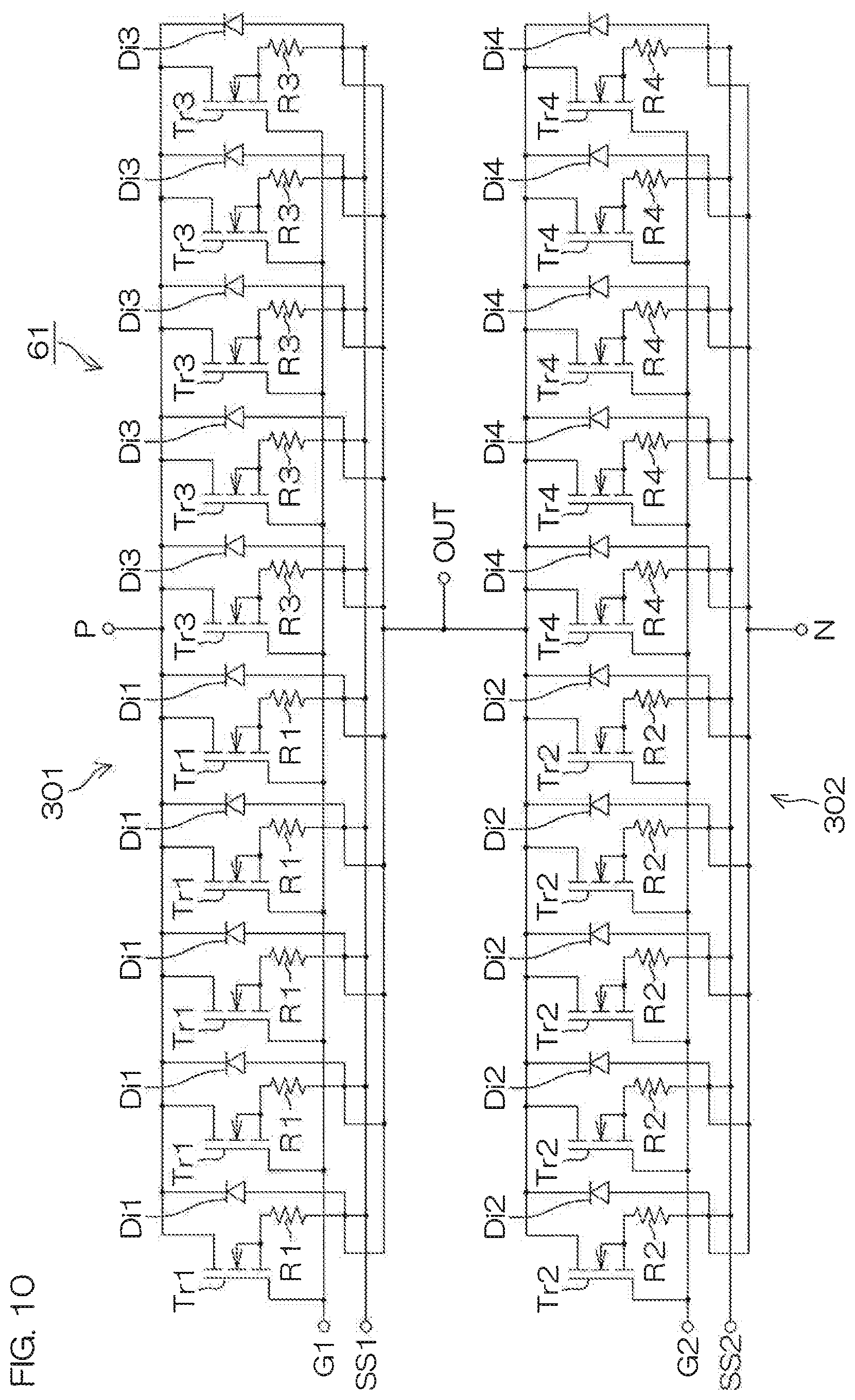 Patent US12316307 Figure 10 – Switching device and electronic circuit