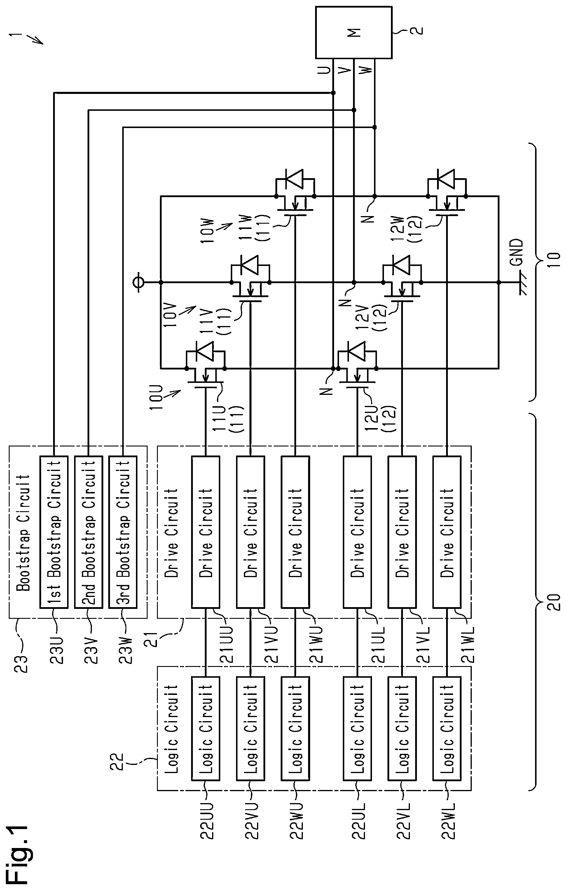 Patent US12316309 Figure 1 – Semiconductor device