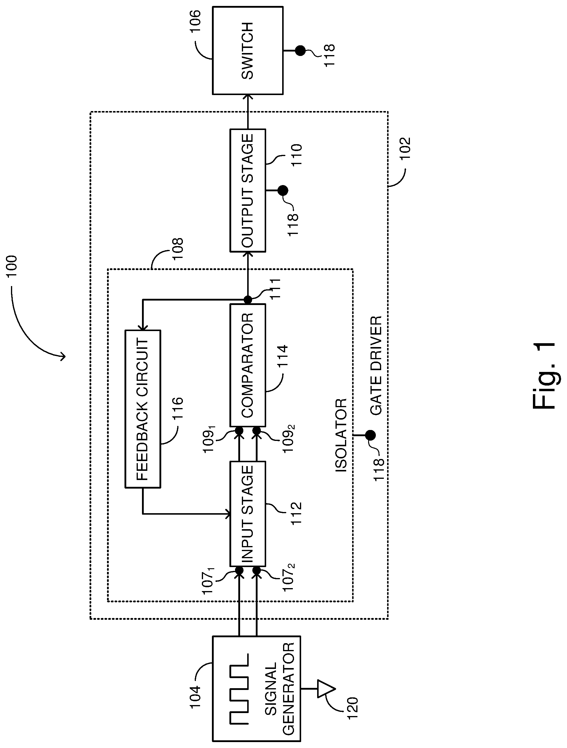Patent US12316311 Figure 1 – Isolated gate driver
