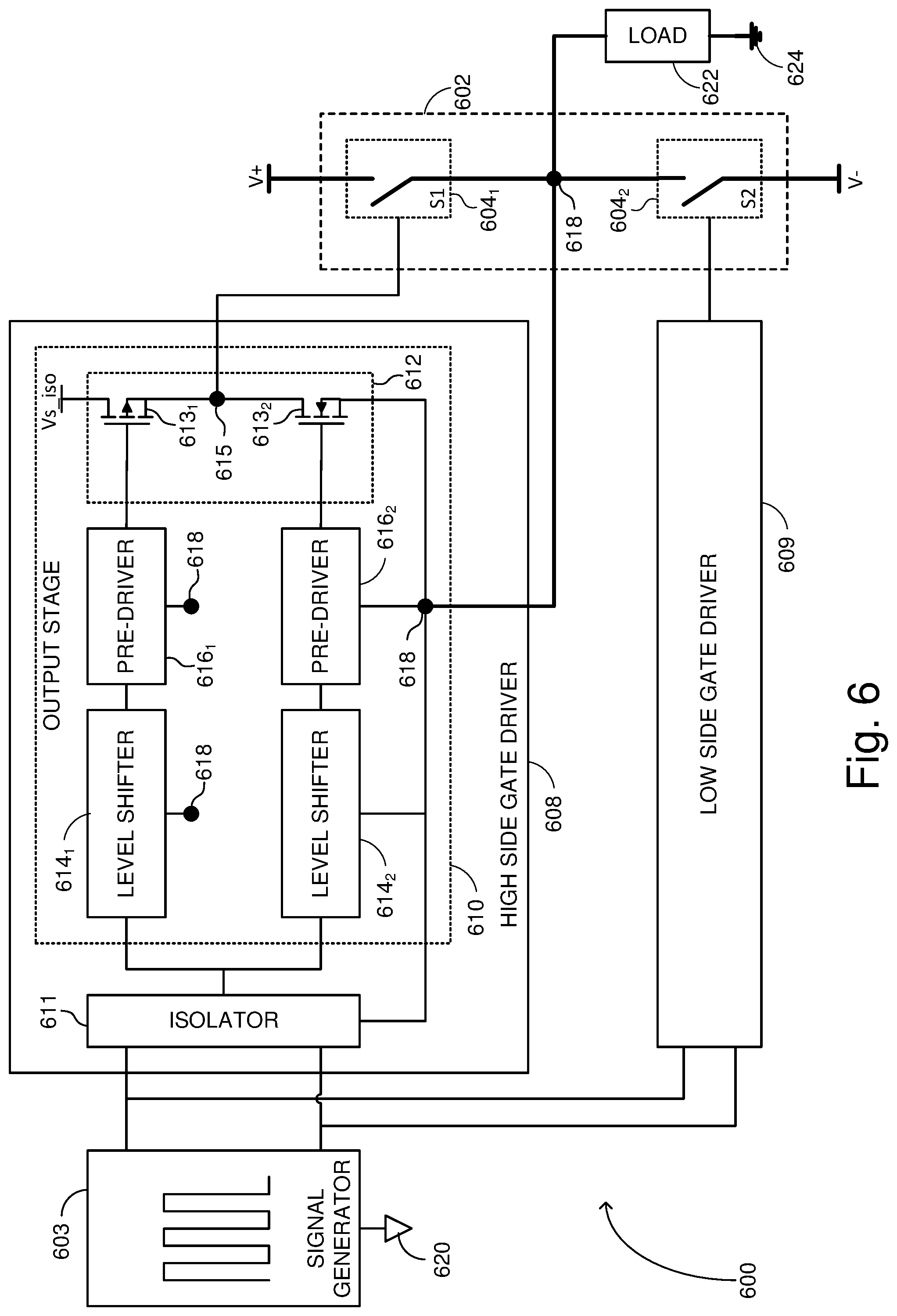 Patent US12316311 Figure 8 – Isolated gate driver