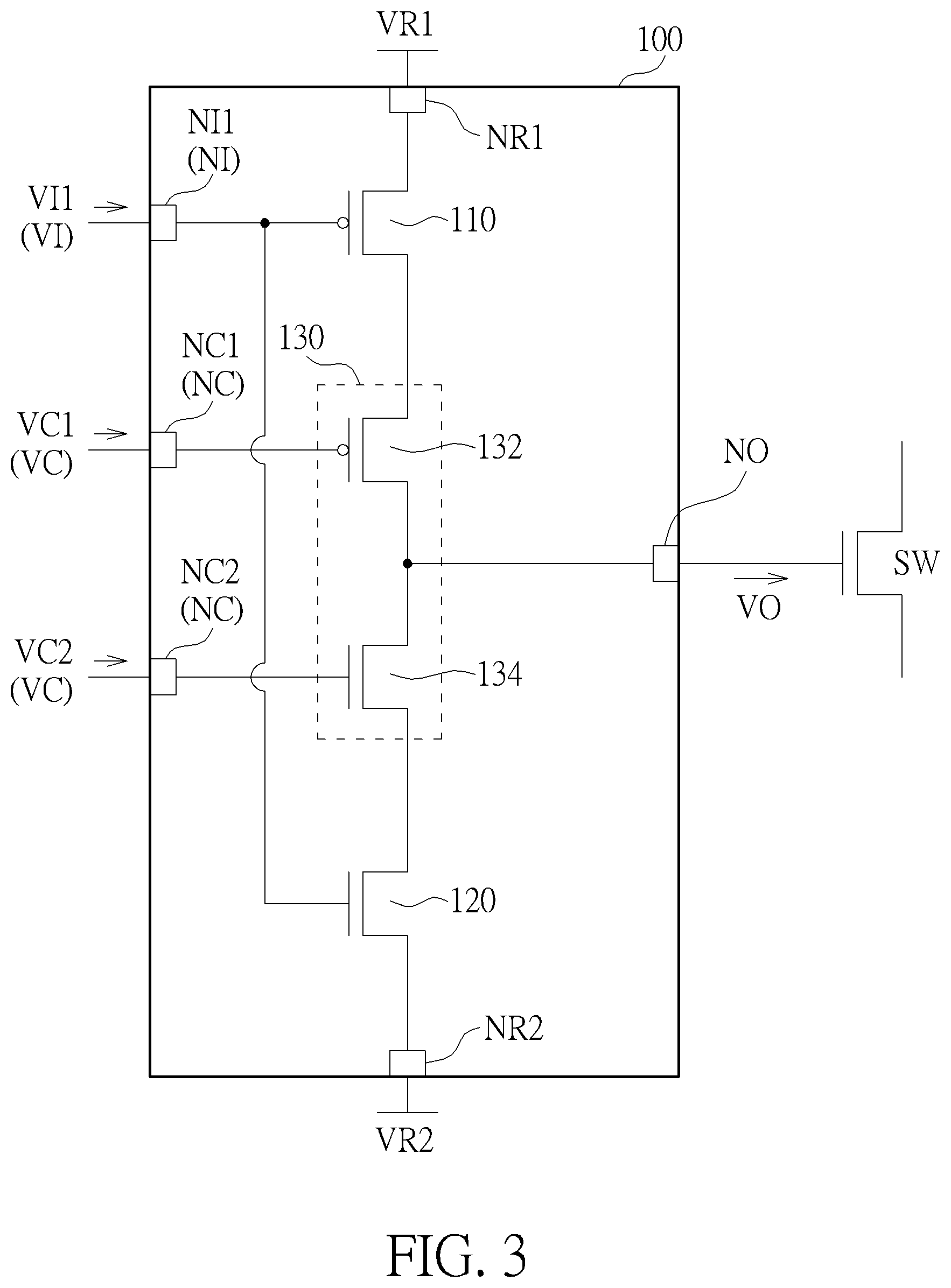 Patent US12316320 Figure 2 – Driving circuit having a switch module to be capable of turning off a conductive path