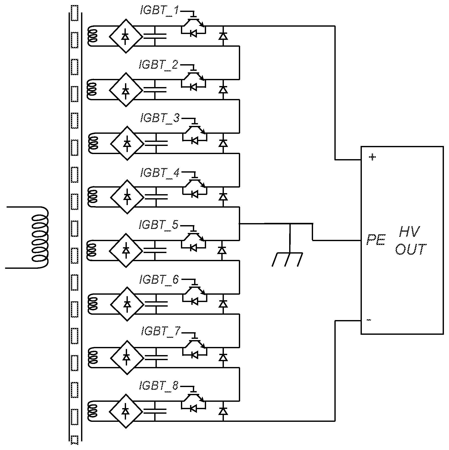 Patent US12316323 Figure 1 – High voltage pulse generator unit