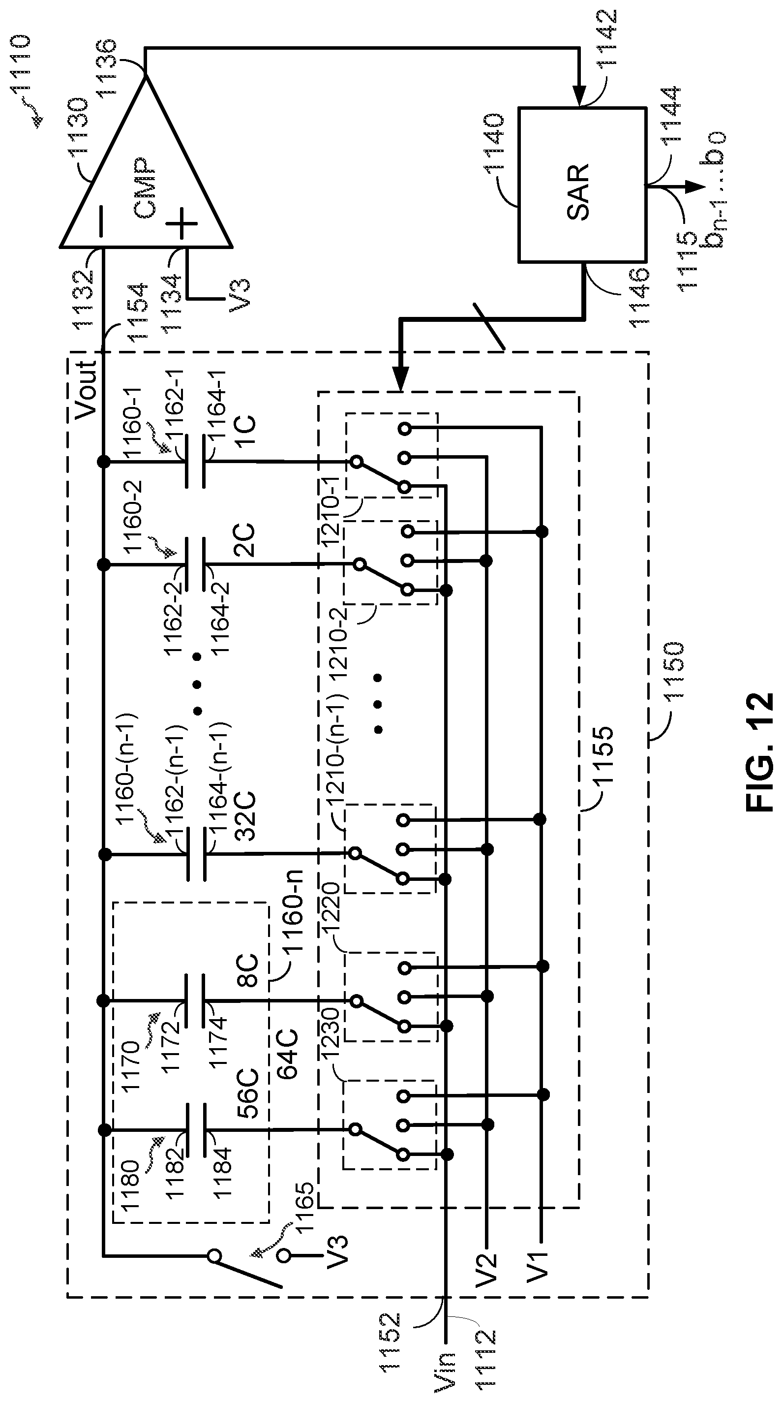 Patent US12316339 Figure 10 – Input-adaptive analog-to-digital conversion