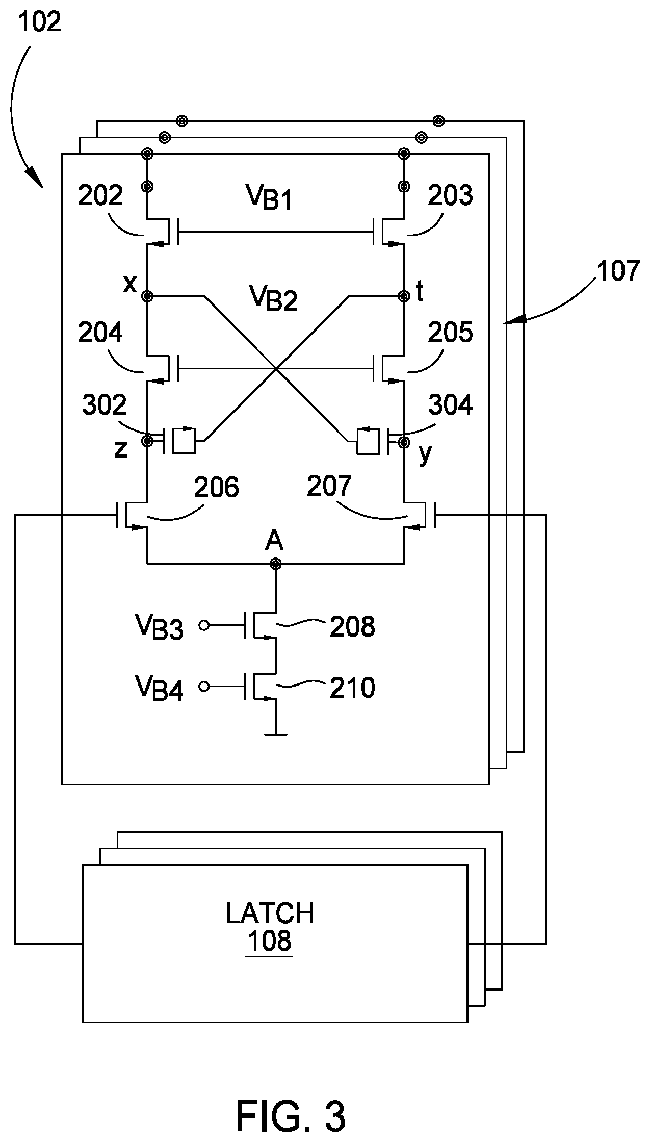 Patent US12316341 Figure 3 – Cross-coupled capacitive elements in highspeed DAC