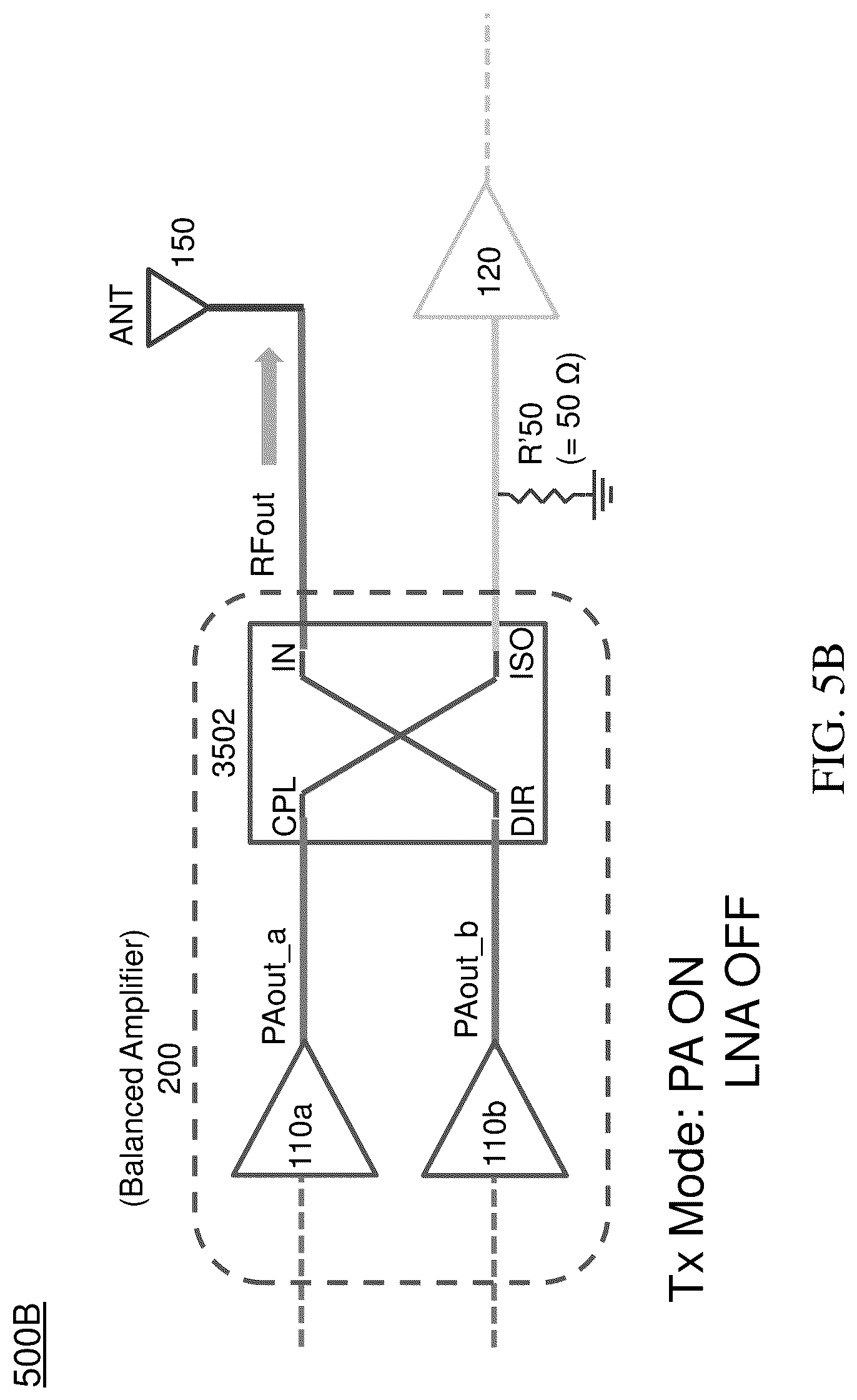 Patent US12316368 Figure 7 – Hybrid coupler based T/R switch