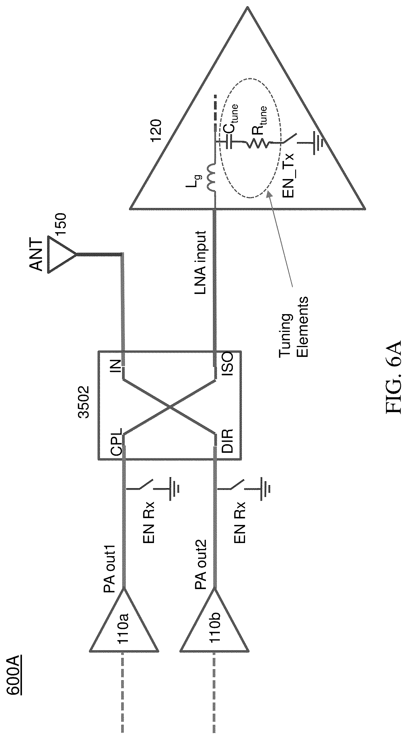 Patent US12316368 Figure 12 – Hybrid coupler based T/R switch