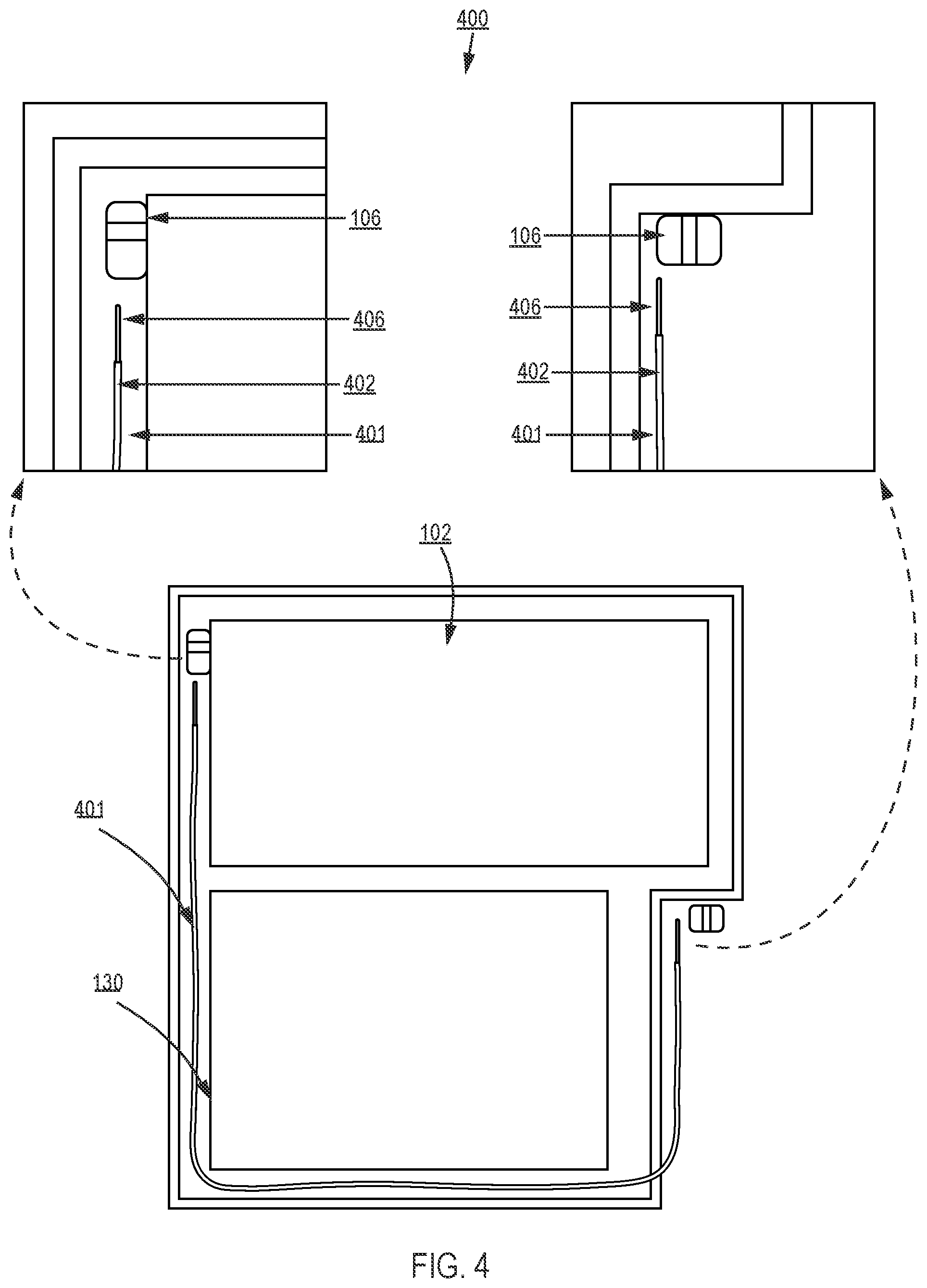 Patent US12316427 Figure 4 – Communication in a wireless battery management system for a battery pack structure