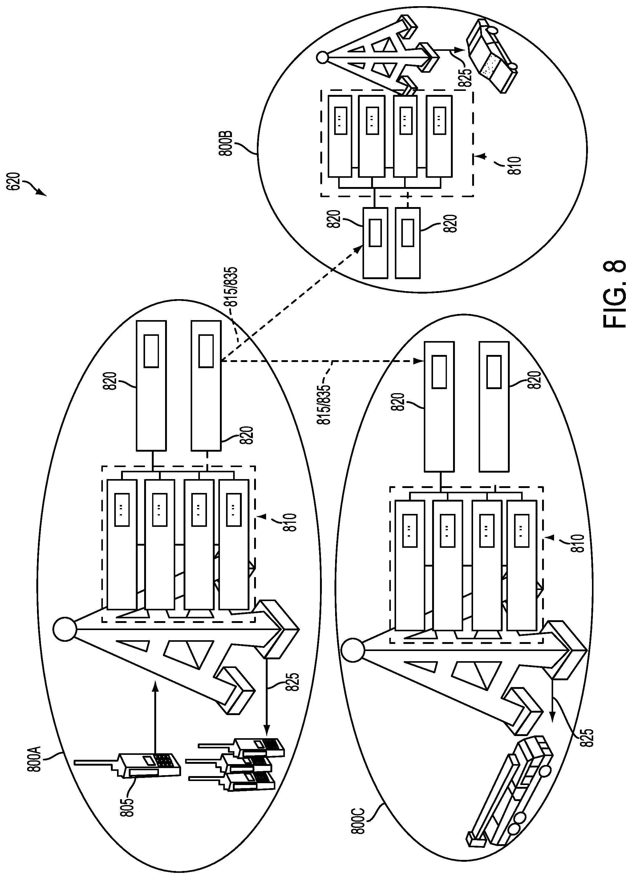 Patent US12316437 Figure 8 – Distributed land mobile radio architectures