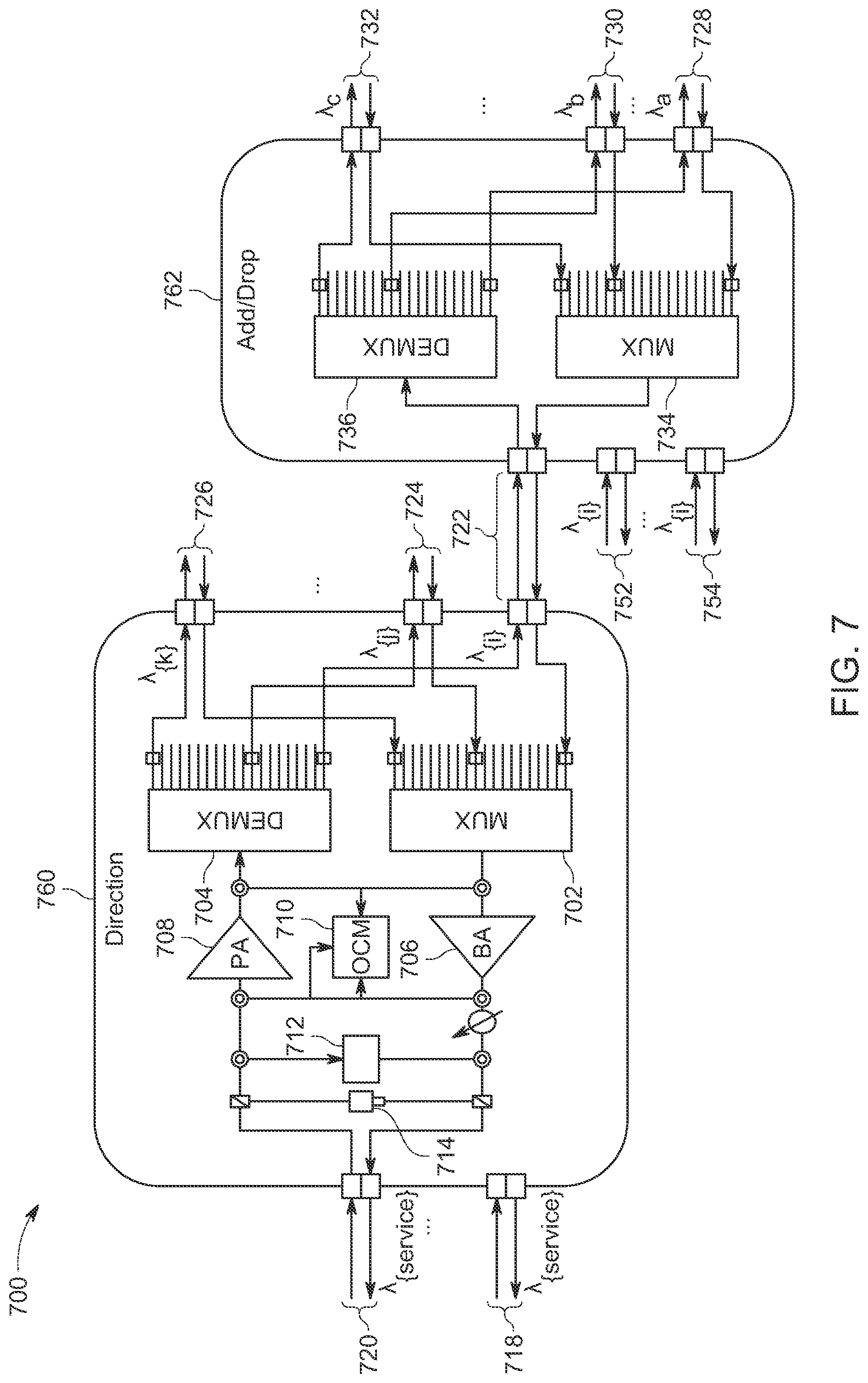 Patent US12316441 Figure 7 – Identifying and monitoring connections in an optical system