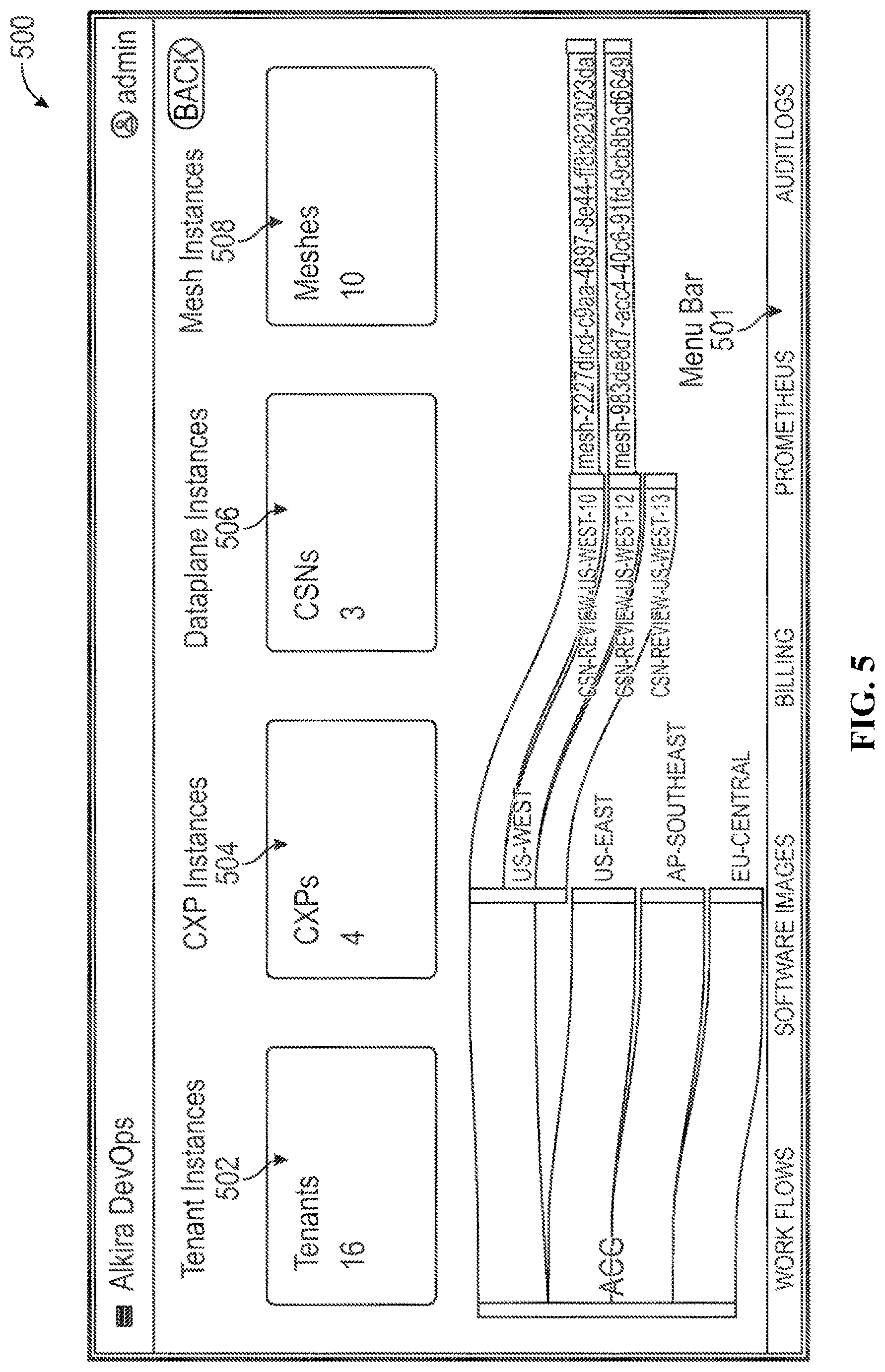 Patent US12316505 Figure 5 – Application-agnostic tenant onboarding onto a multi-tenant system