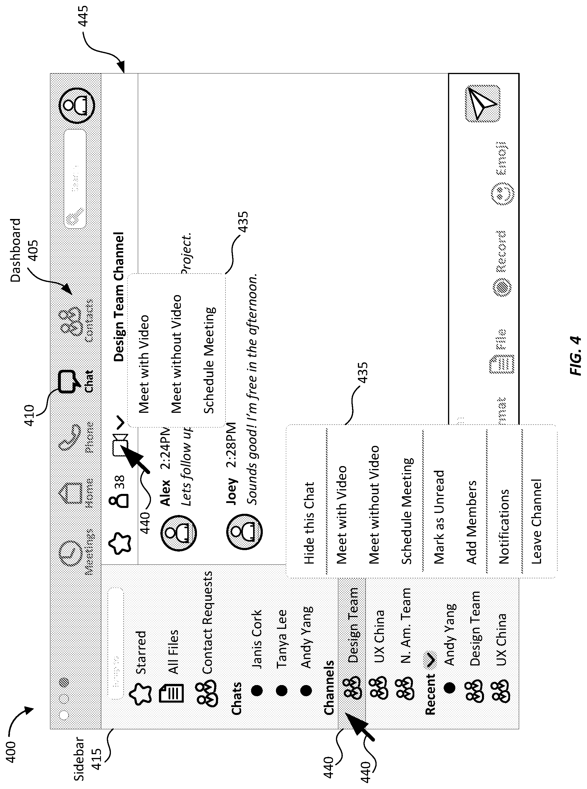 Patent US12316588 Figure 4 – Unread landing page