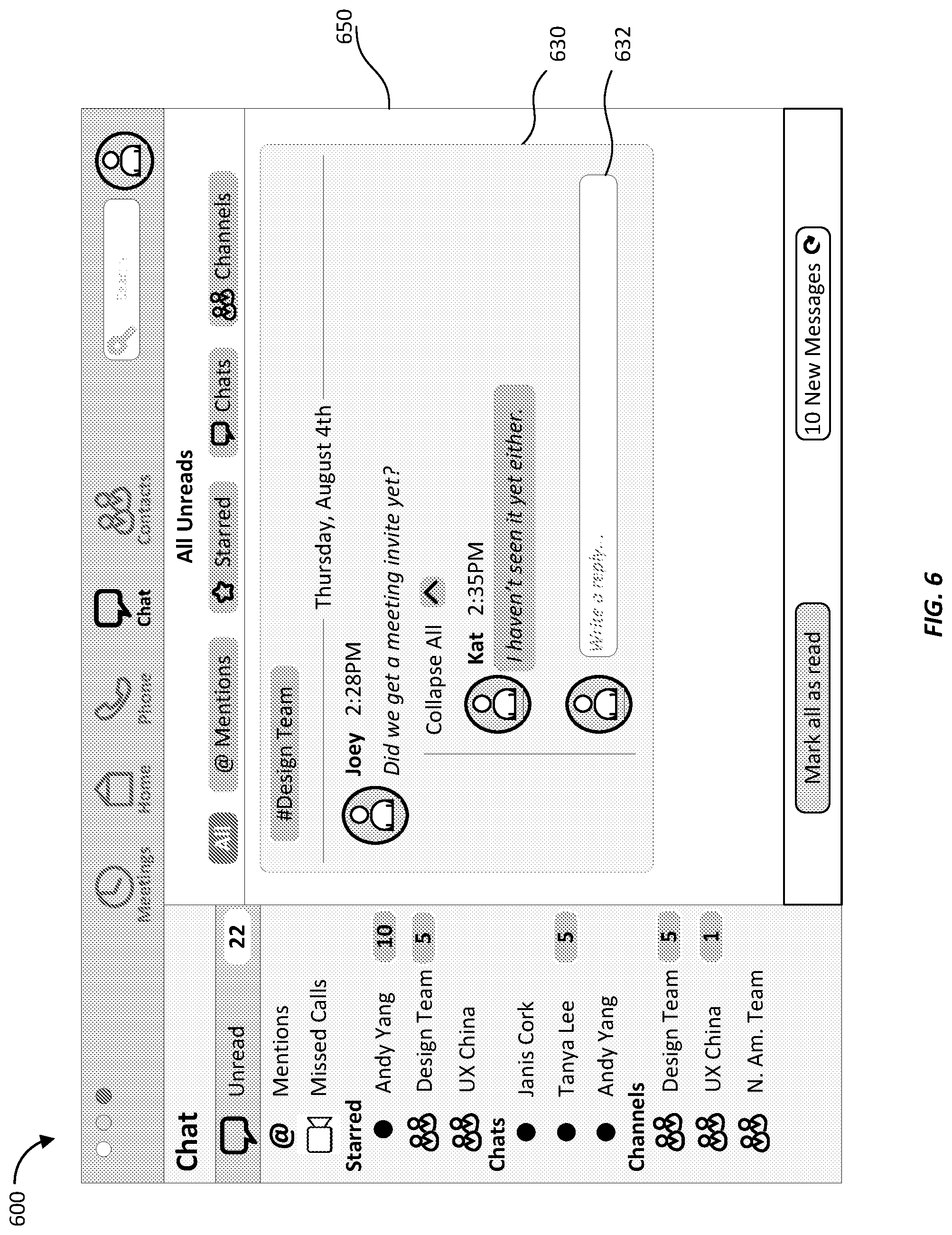 Patent US12316588 Figure 6 – Unread landing page