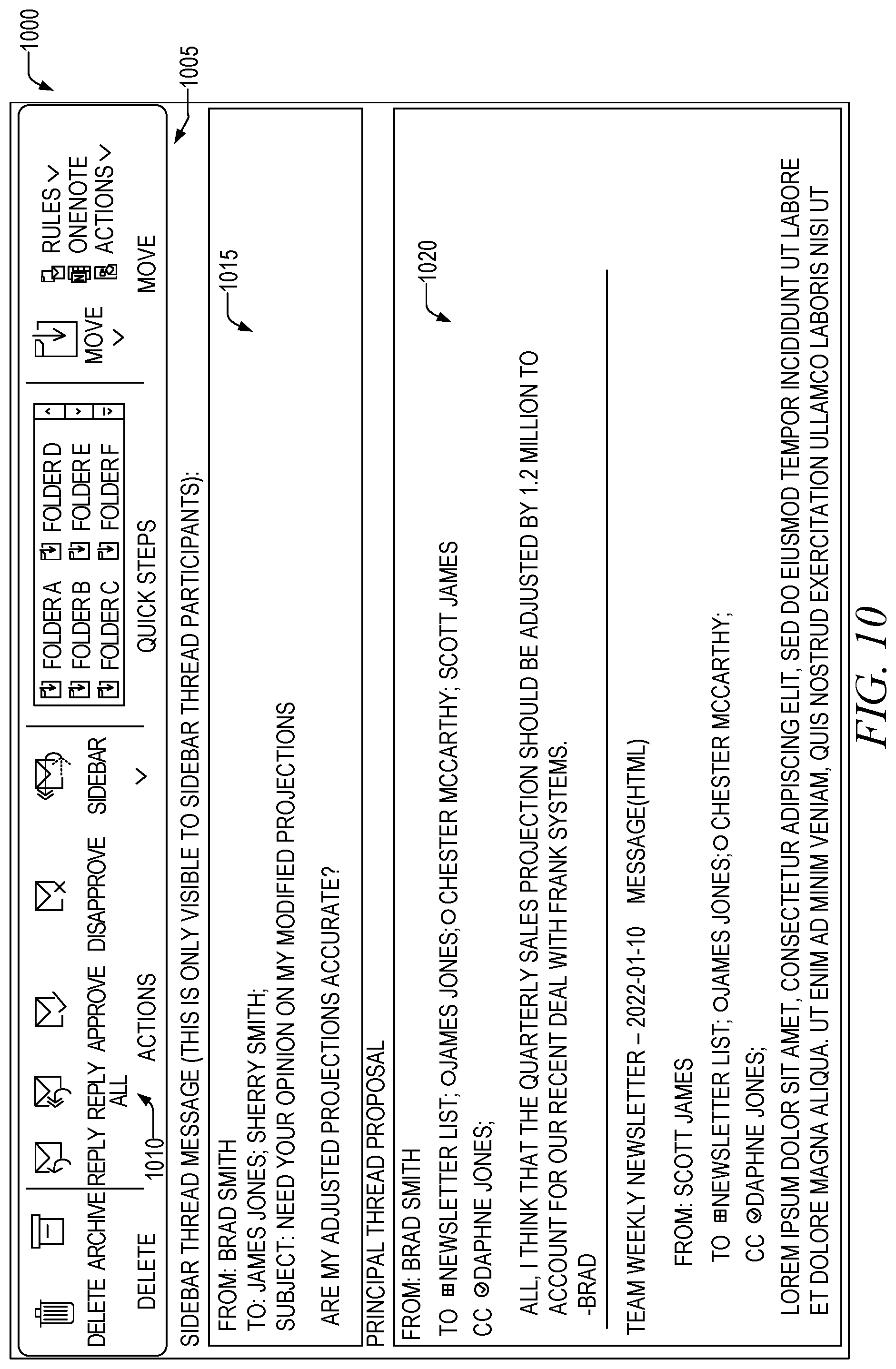 Patent US12316593 Figure 10 – Fork and return point selection for sidebar communication threads