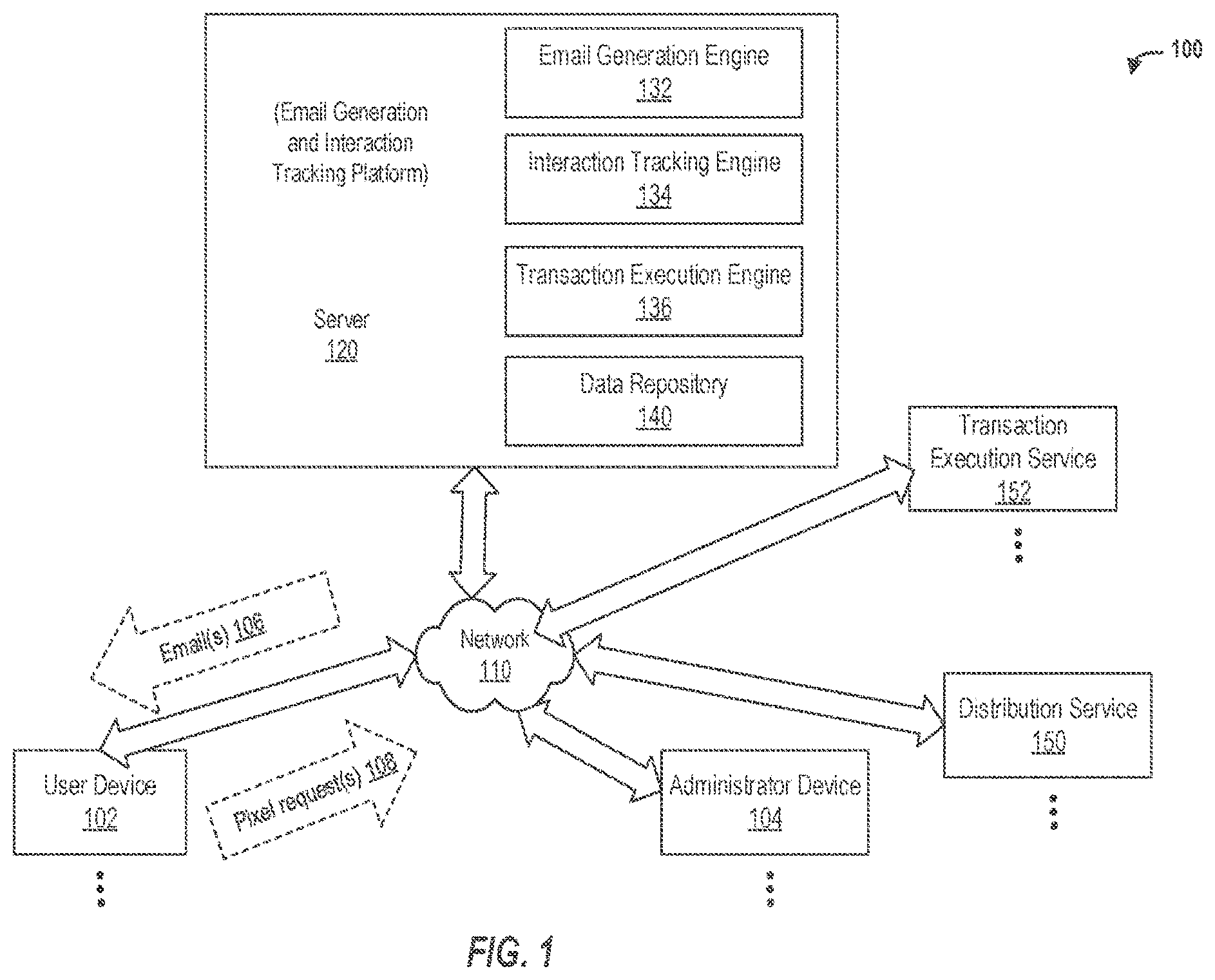 Patent US12316594 Figure 1 – Generating interactive emails and tracking user interactions