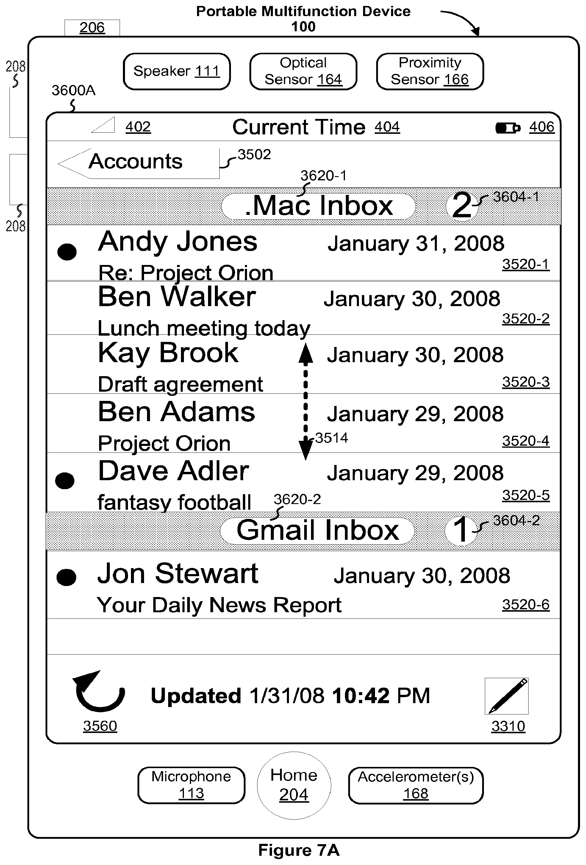 Patent US12316596 Figure 13 – Portable multifunction device, method, and graphical user interface for an email client