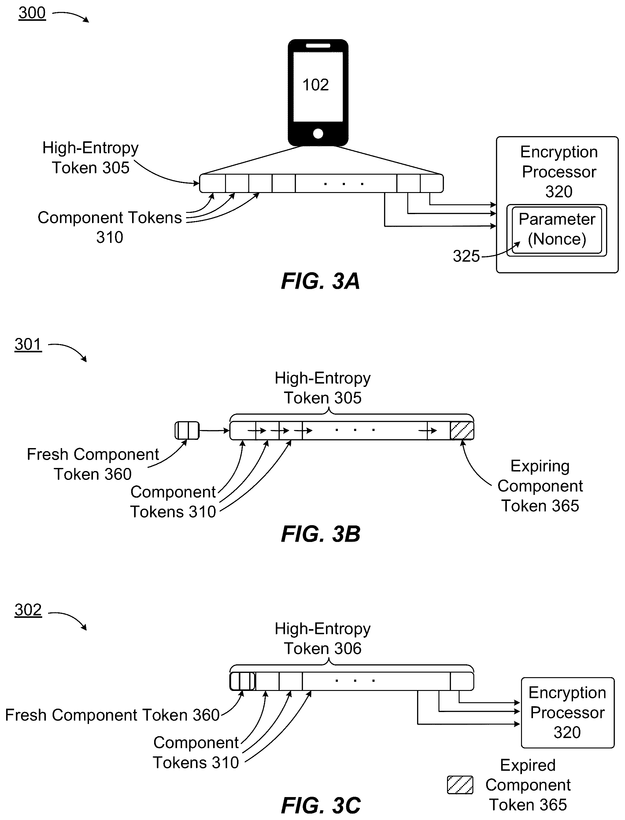 Patent US12316626 Figure 3 – Device authentication via high-entropy token