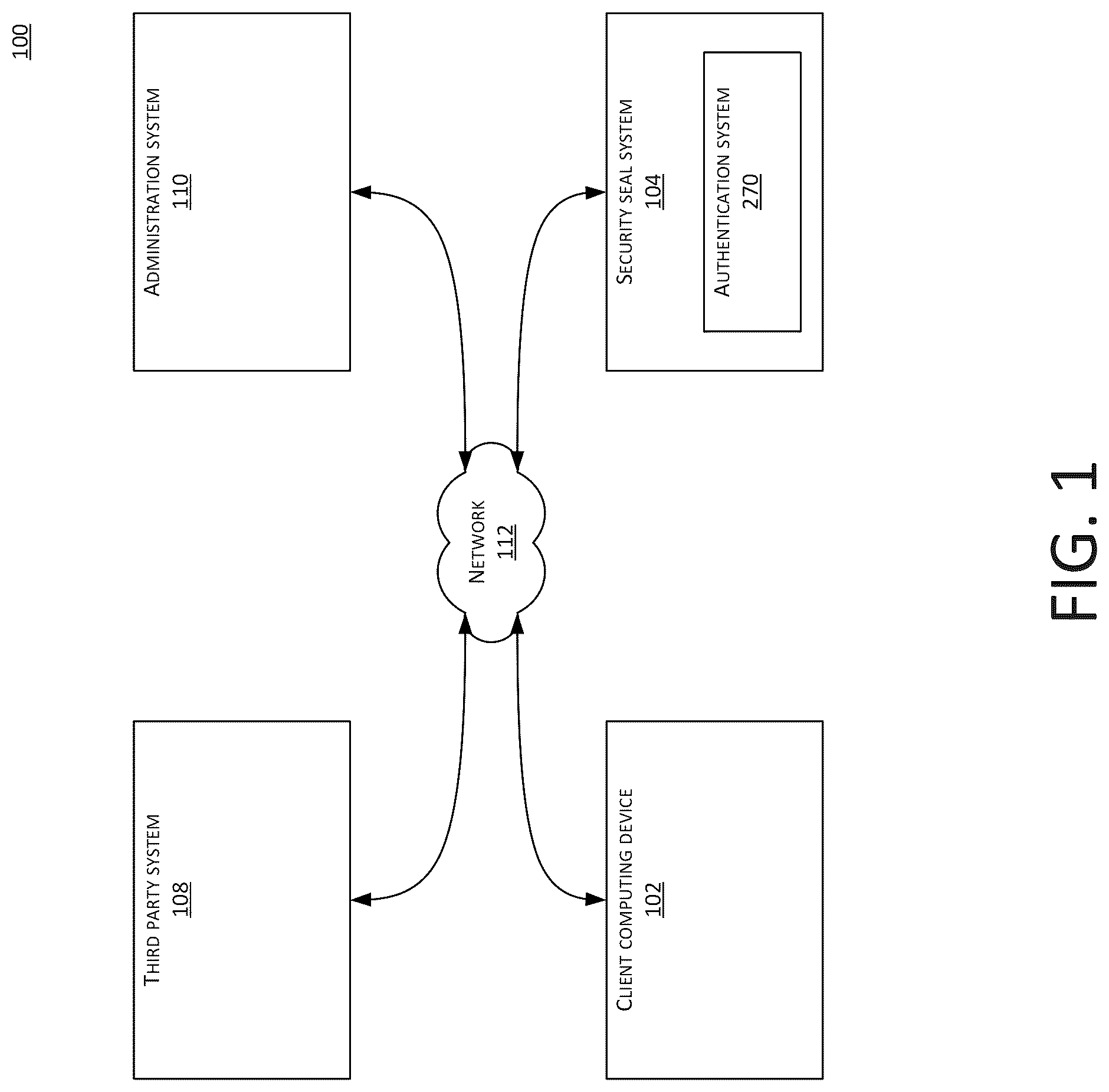 Patent US12316631 Figure 1 – Authentication of security seals using dynamic authentication information