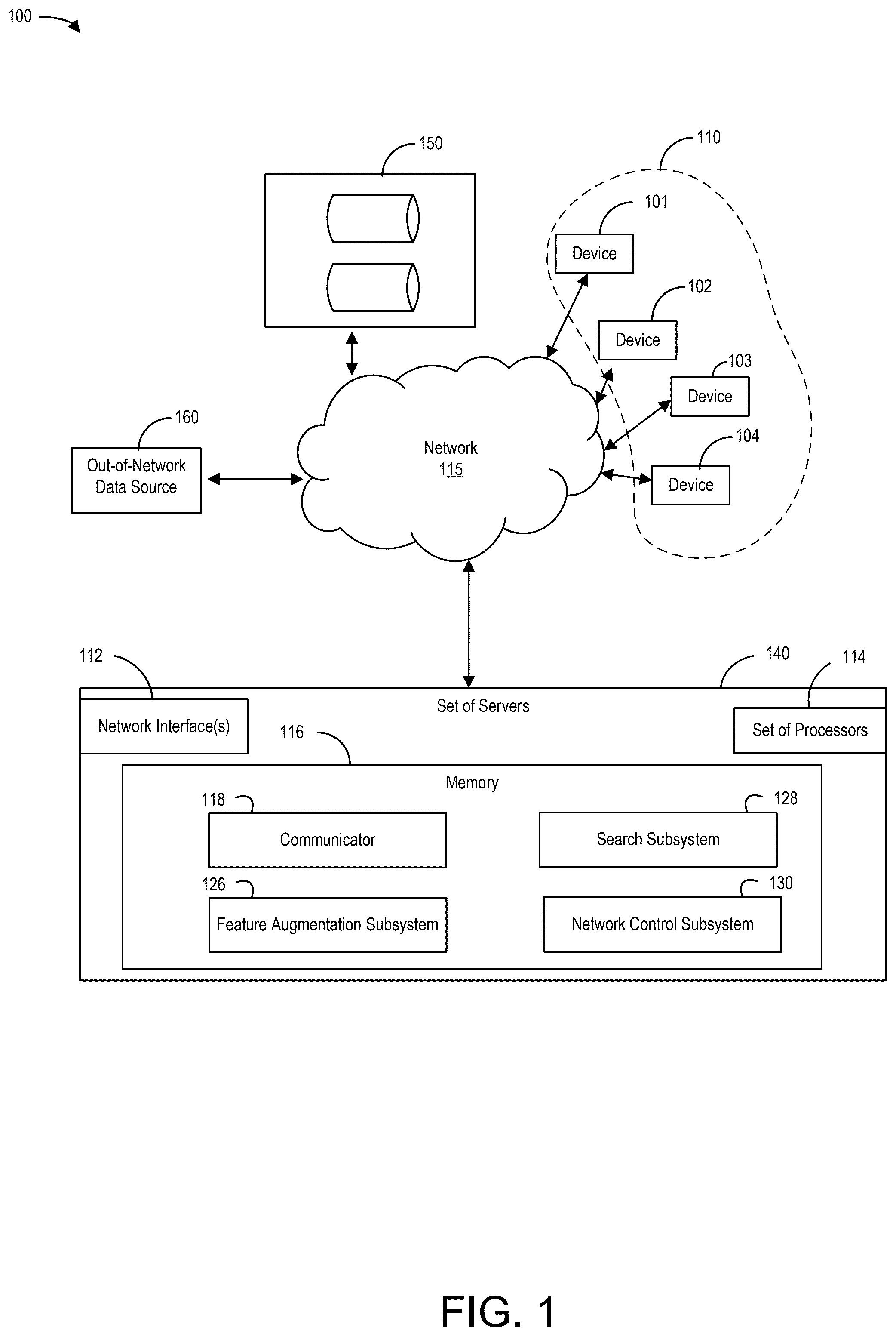 Patent US12316664 — Intelligent search network for time-based detection of compromised network nodes — Figure 1