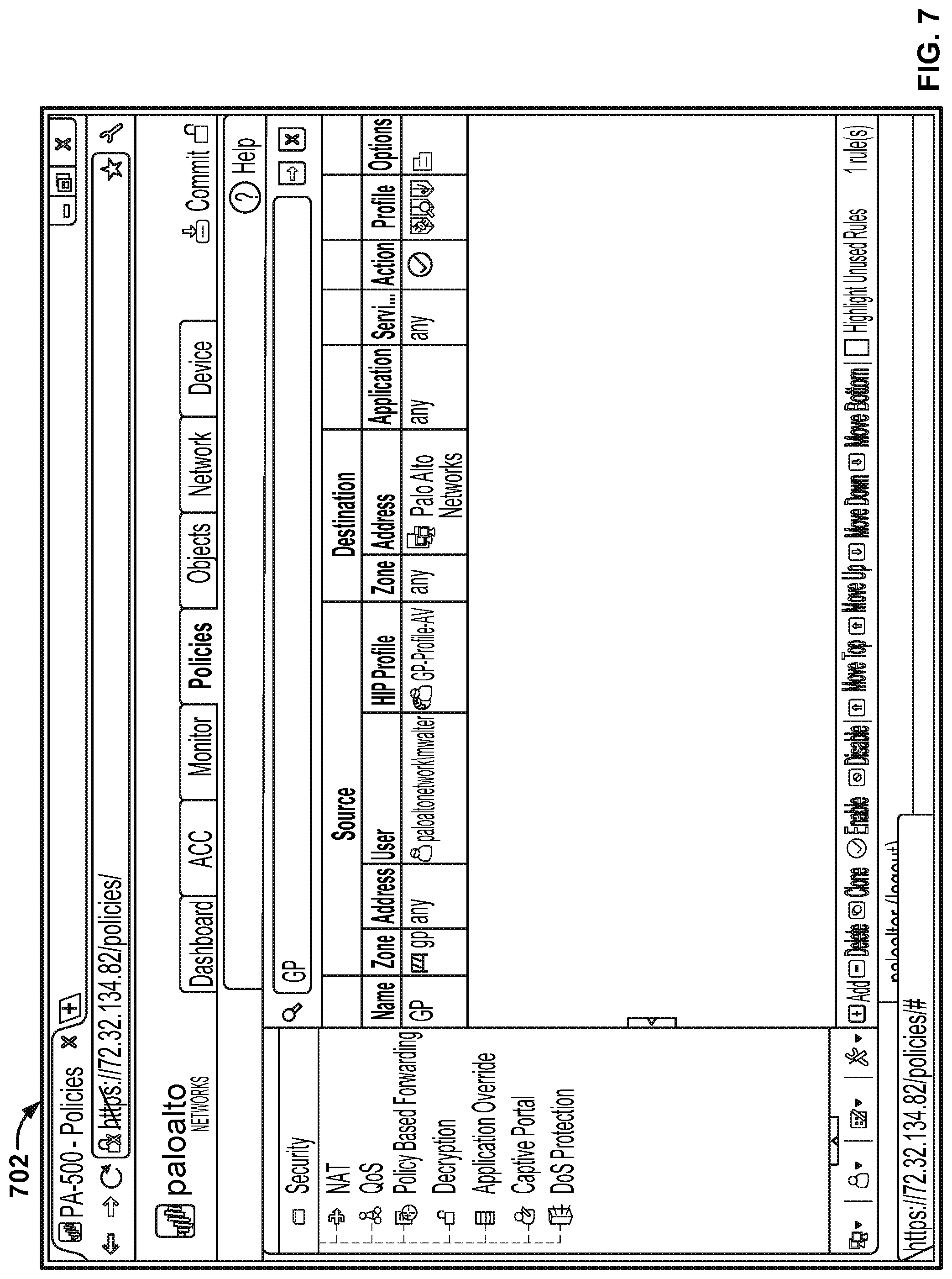 Patent US12316679 Figure 7 – Policy enforcement using host profile