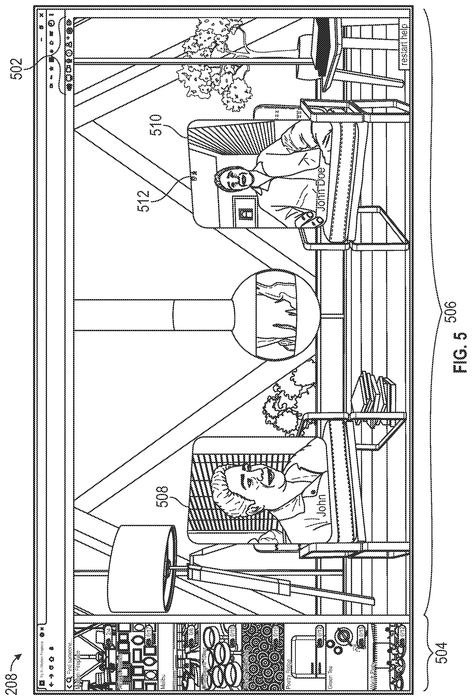 Patent US12316689 Figure 5 – Automatically navigating between rooms within a virtual conferencing system