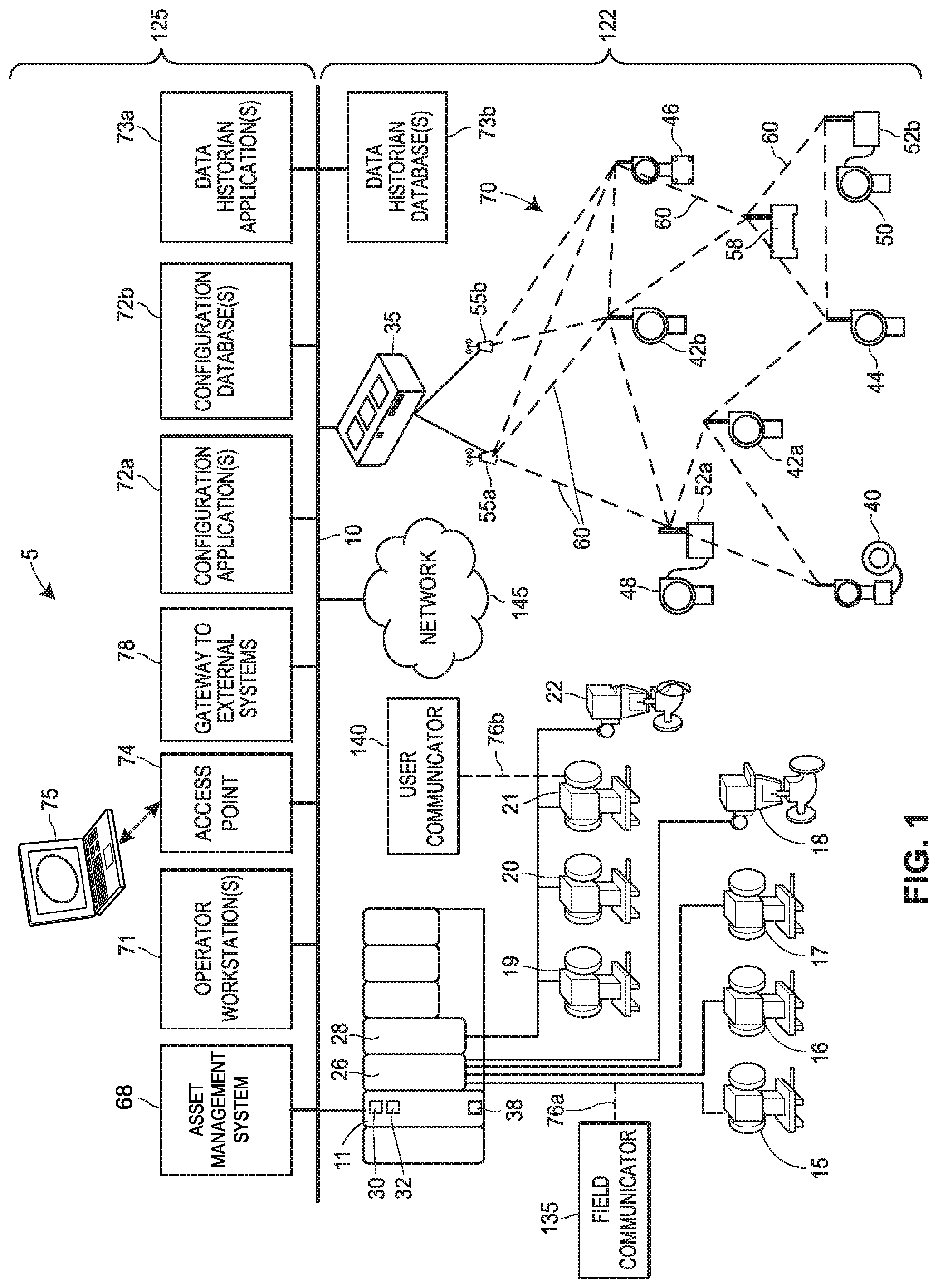 Patent US12316722 Figure 1 – Wireless protocol converter for field devices