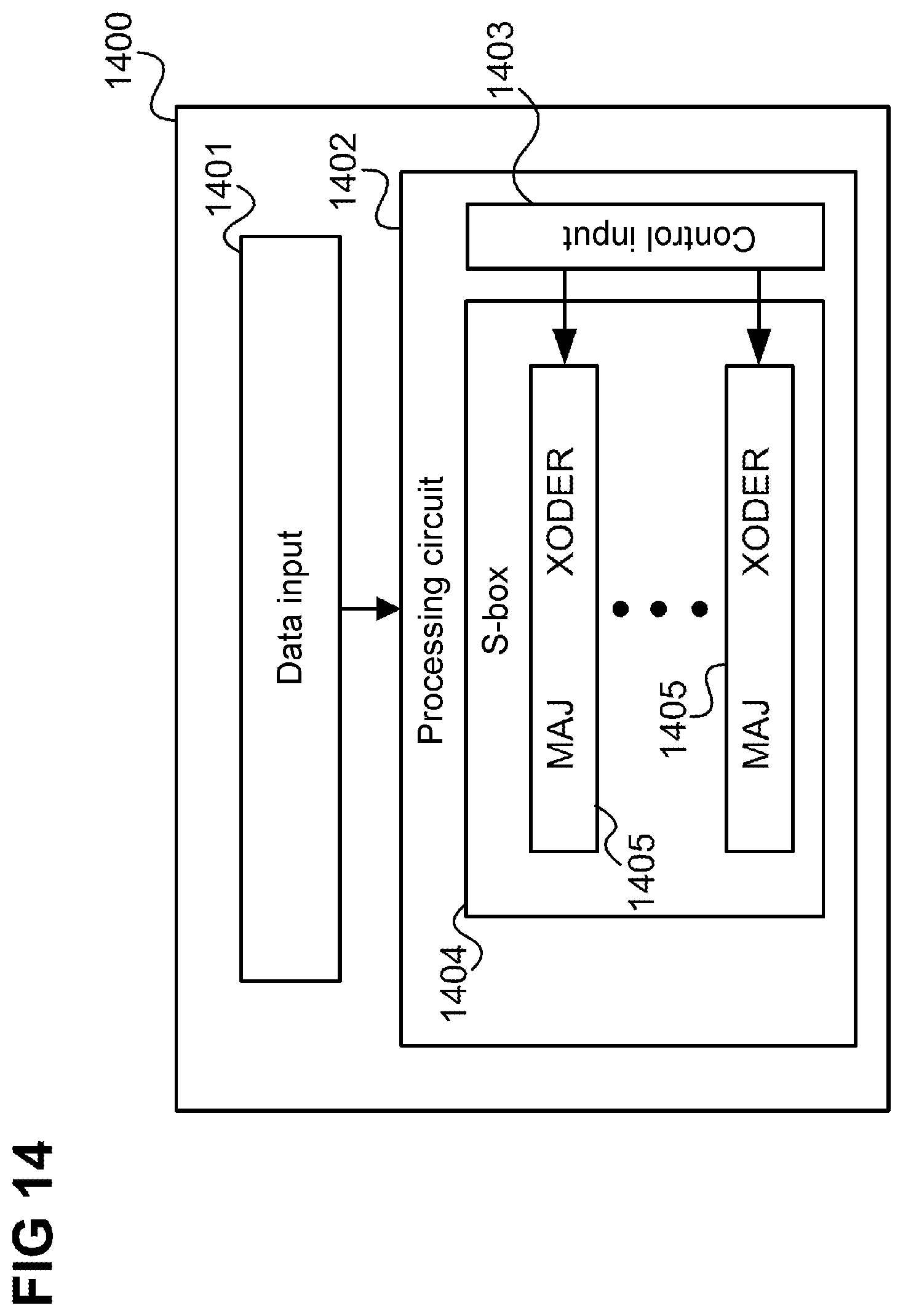 Patent US12316743 Figure 14 – Data processing device and method for the cryptographic processing of data