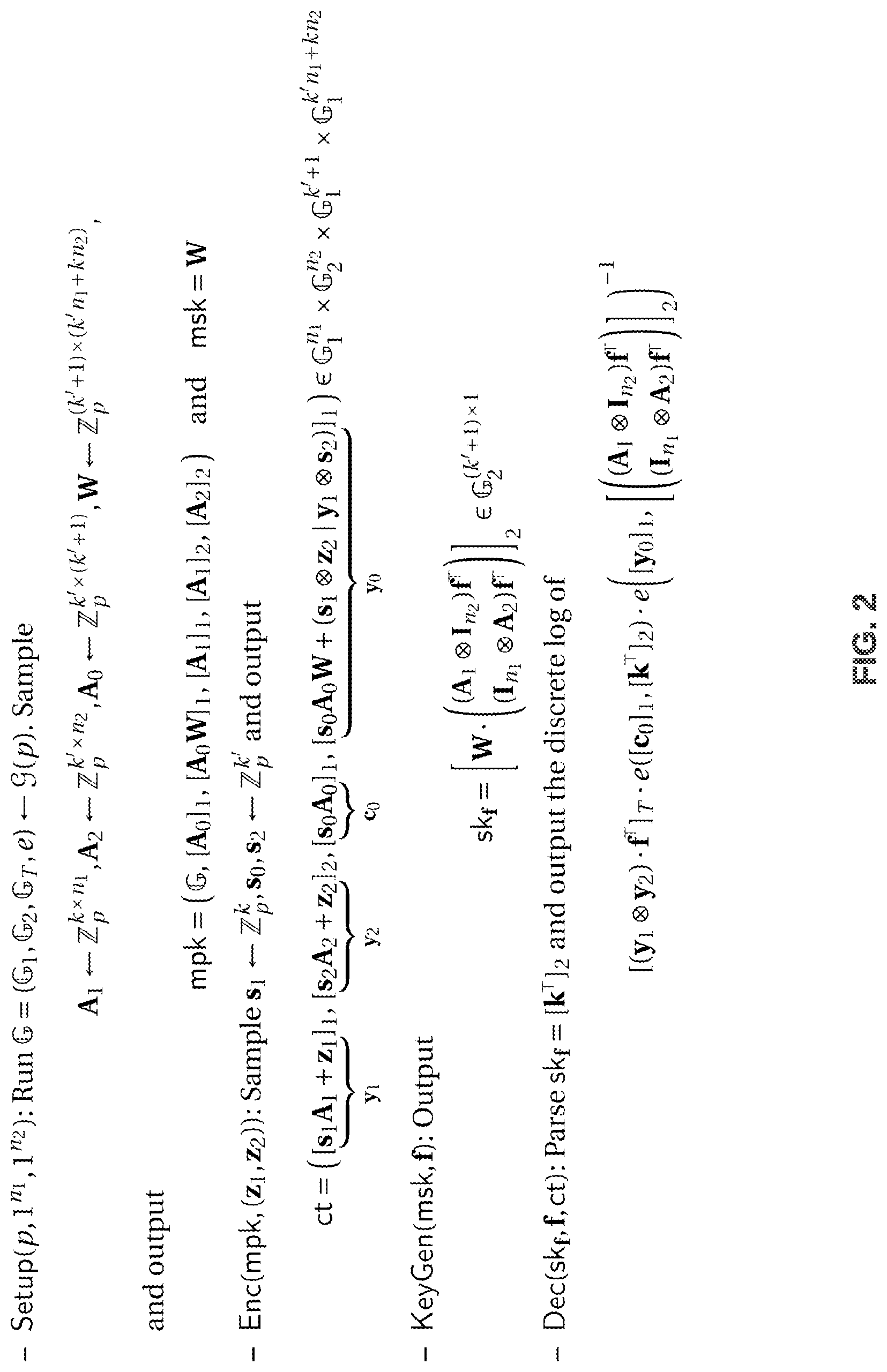 Patent US12316759 Figure 2 – Functional encryption for quadratic functions