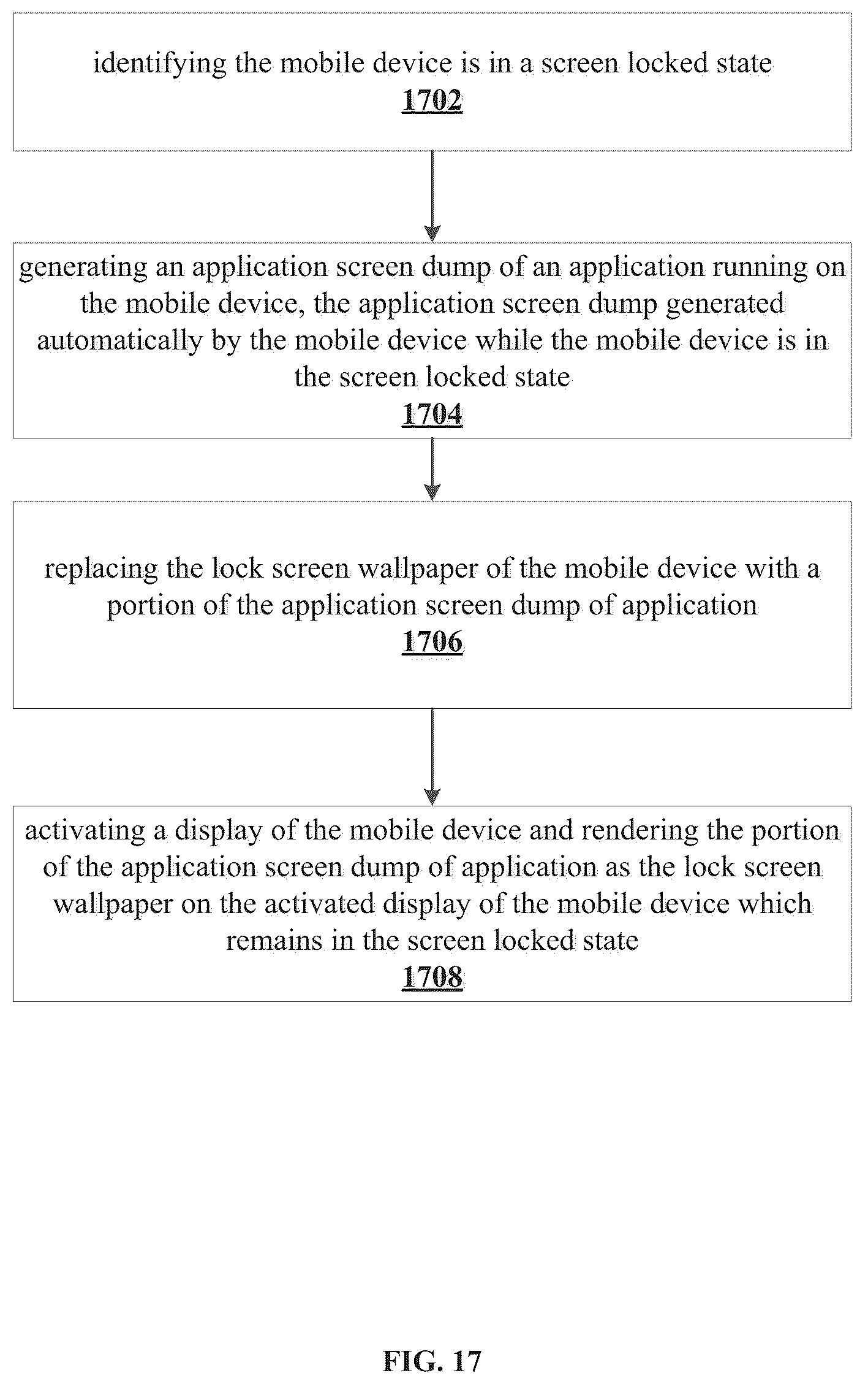 Patent US12316799 Figure 17 – System, method, and article of manufacture to iteratively update an image displayed over a lock screen to provide a continuous glimpse into a navigation application running in the background of the mobile device that is in a screen locked state