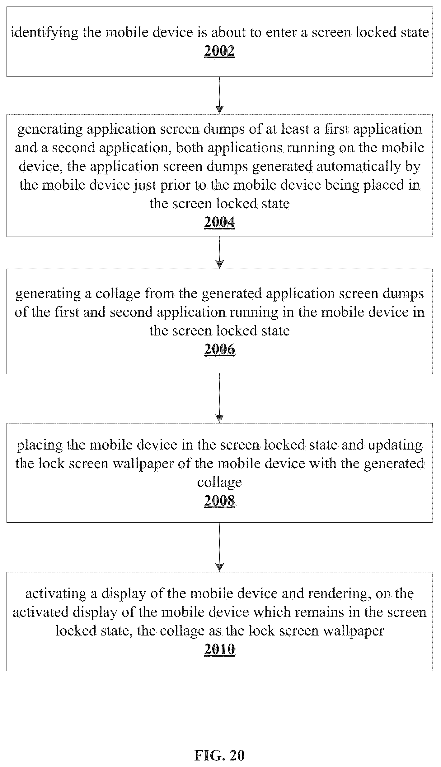 Patent US12316799 Figure 20 – System, method, and article of manufacture to iteratively update an image displayed over a lock screen to provide a continuous glimpse into a navigation application running in the background of the mobile device that is in a screen locked state
